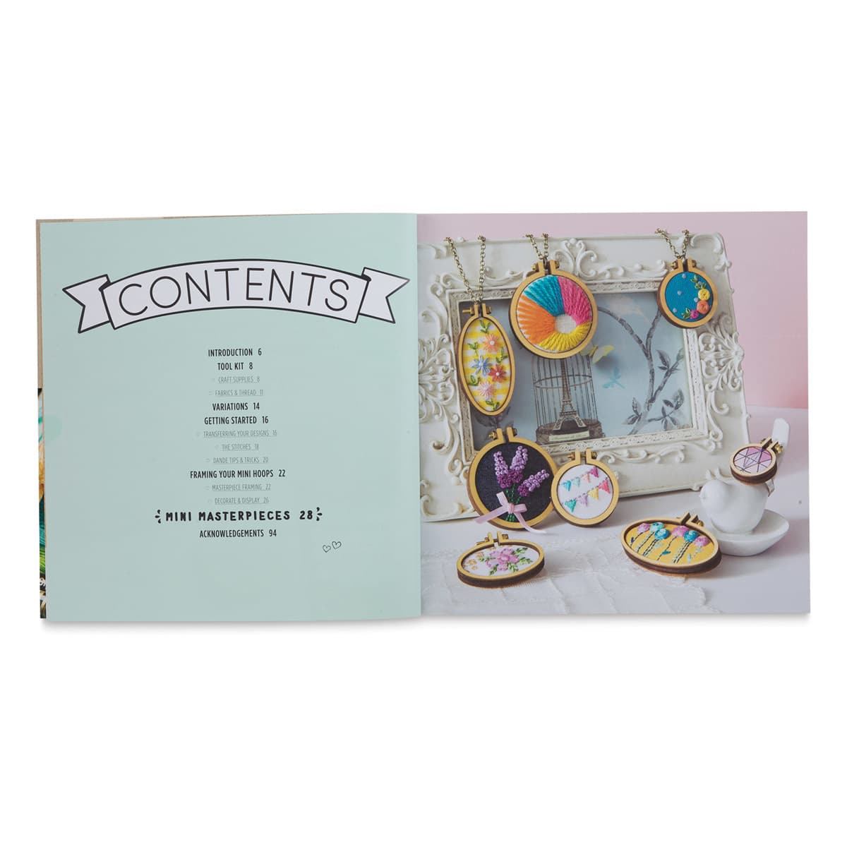 Mini Hoop Embroideries, Contents
