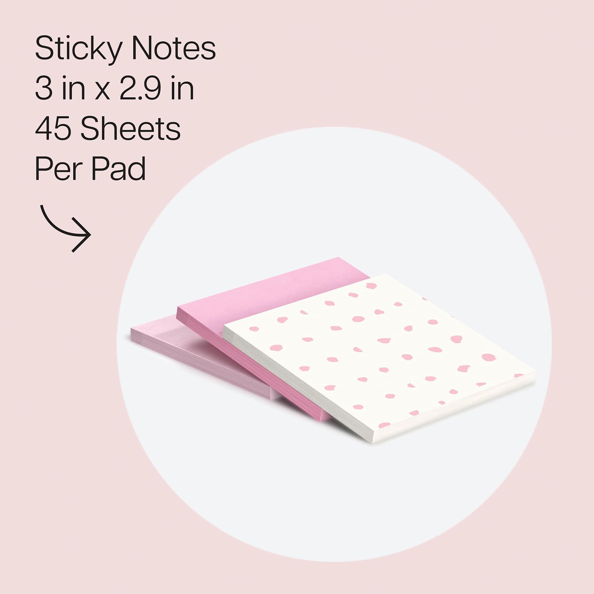 Sticky Notes 3 in x 2.9 in, 45 sheets per pad