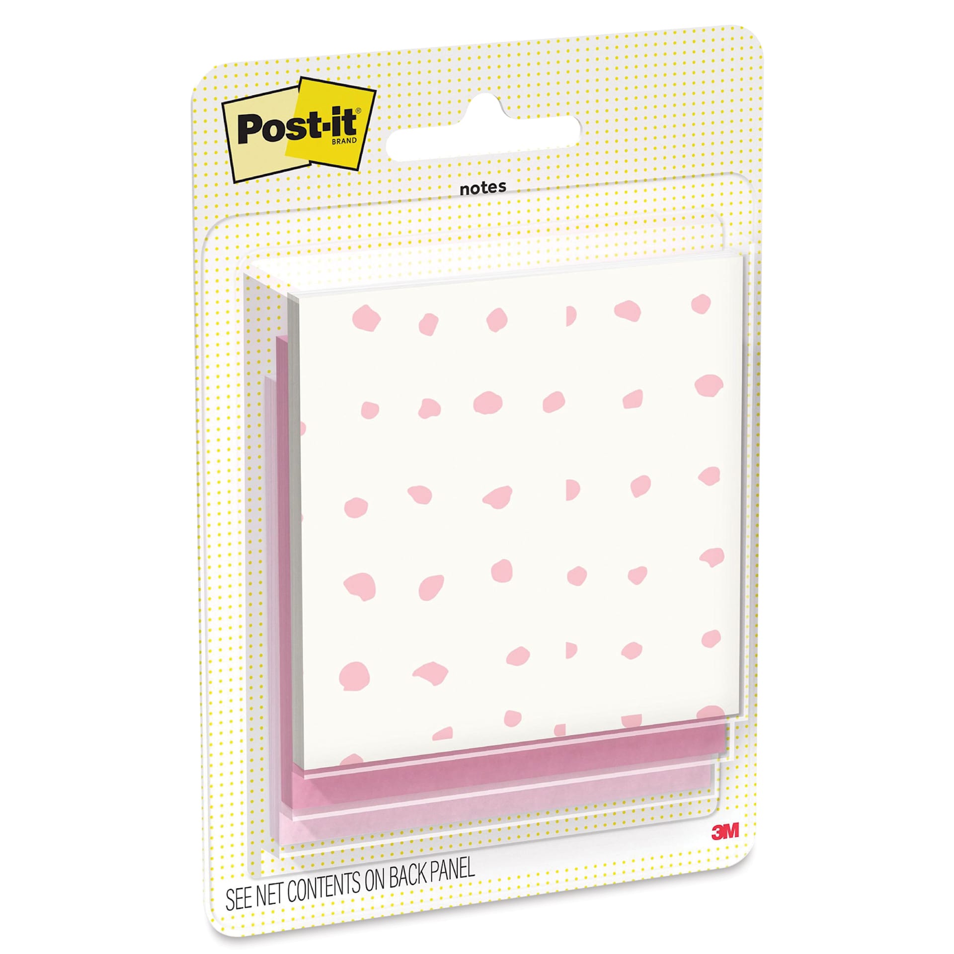 Post-it Polished Patterns Sticky Notes - Pkg of 3, Bubble Blush, 3" x 2.9" front of packaging