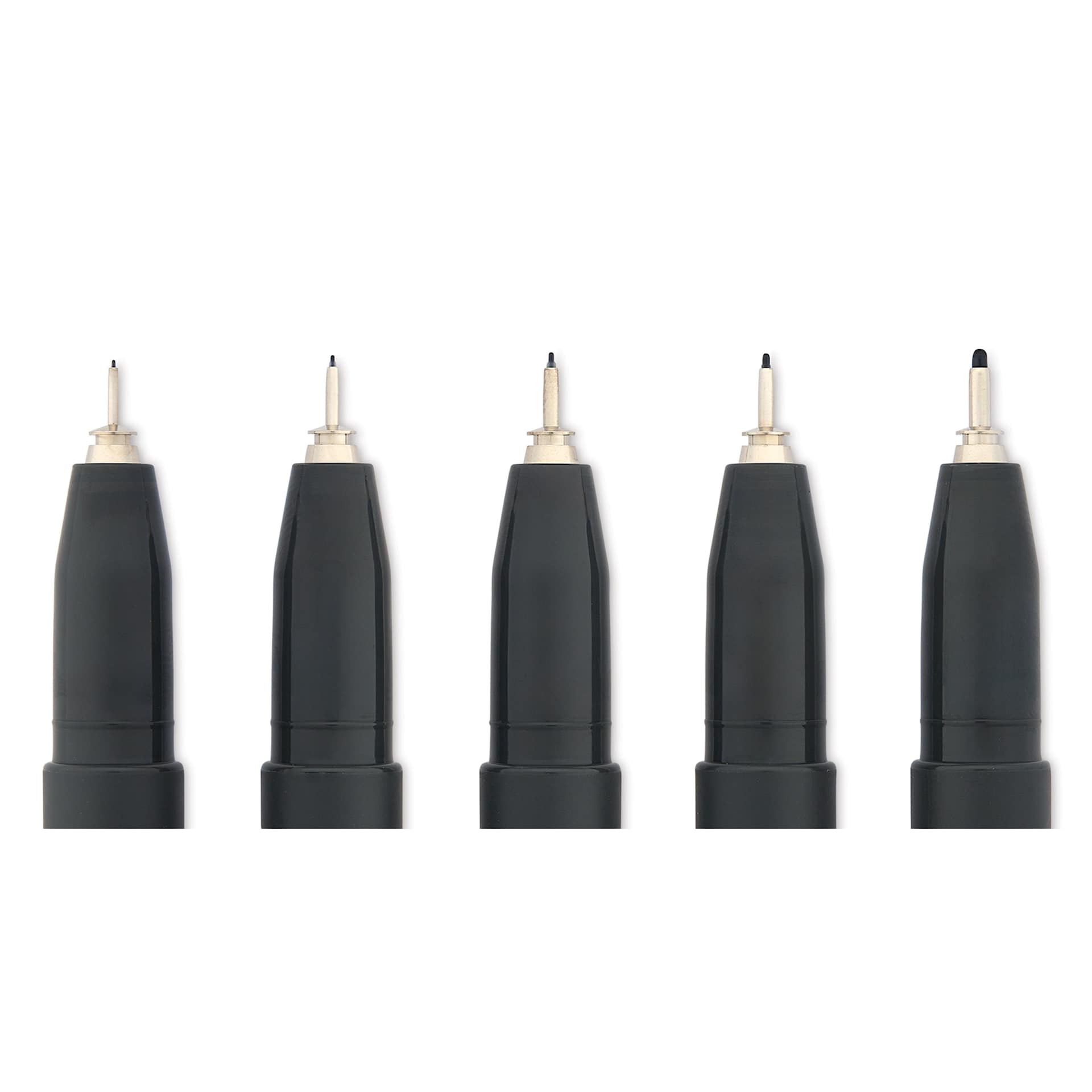 Copic Multiliner Plus Pens - Set of 5, Cool Gray, Assorted Fine Tip, close up of nibs