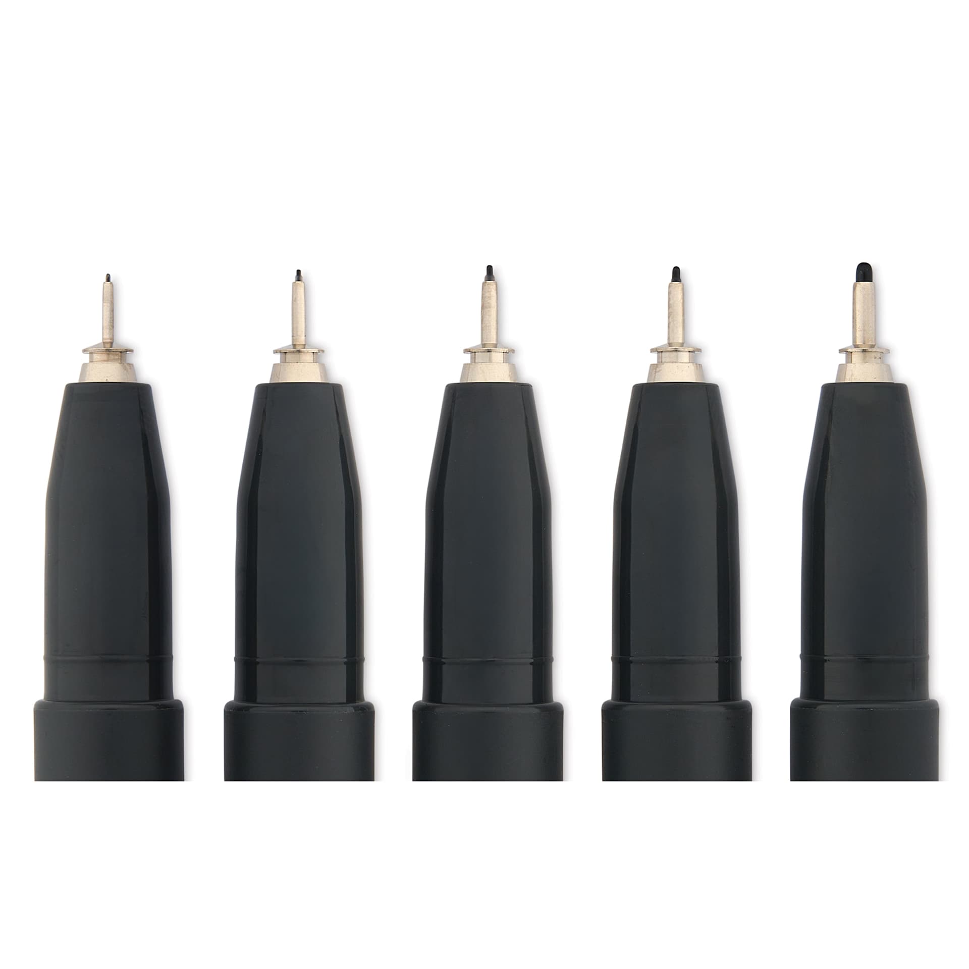 Copic Multiliner Plus Pens - Set of 5, Warm Gray, Assorted Fine Tip, close up of nibs
