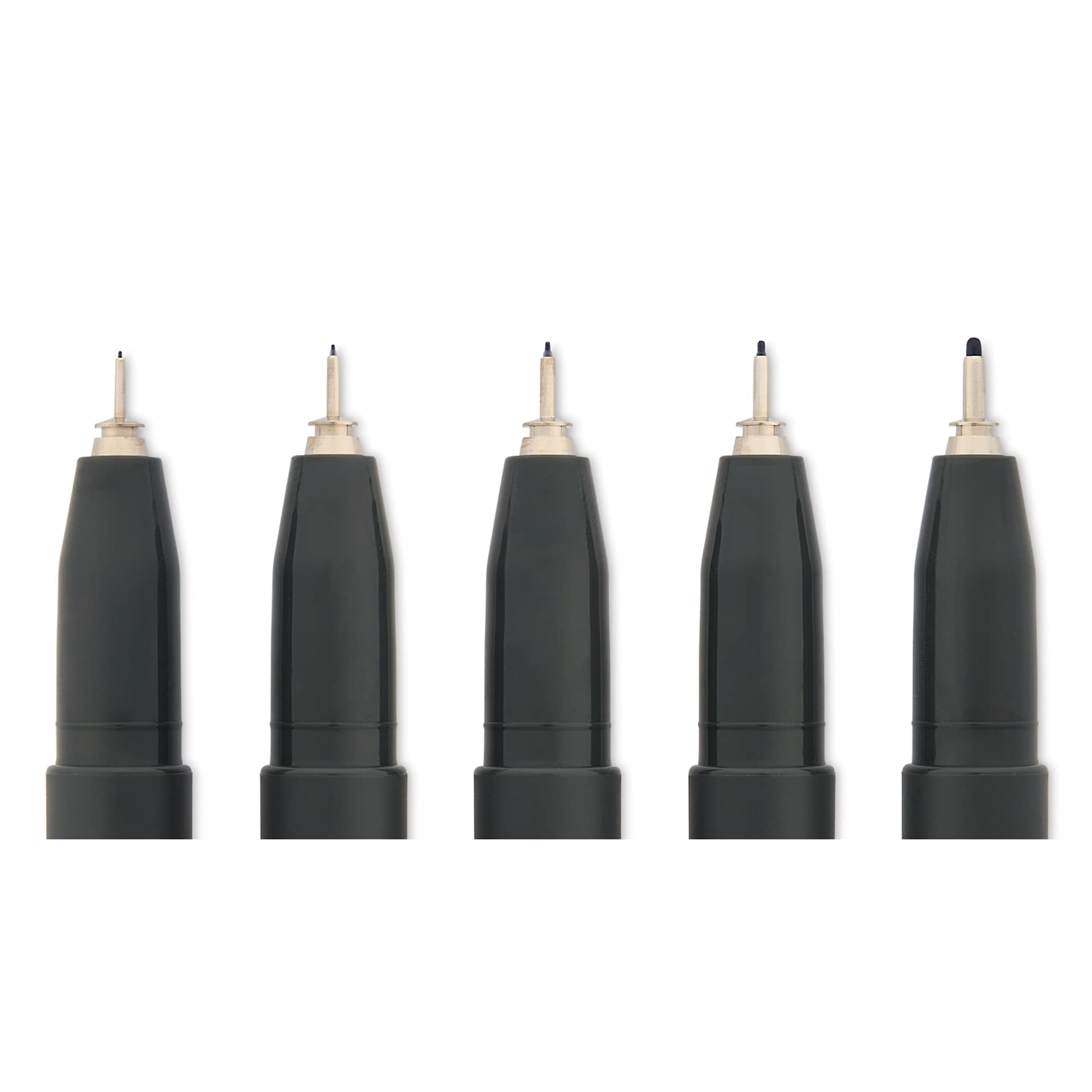 Copic Multiliner Plus Pens - Set of 5, Cobalt, Assorted Fine Tip, close up of nibs