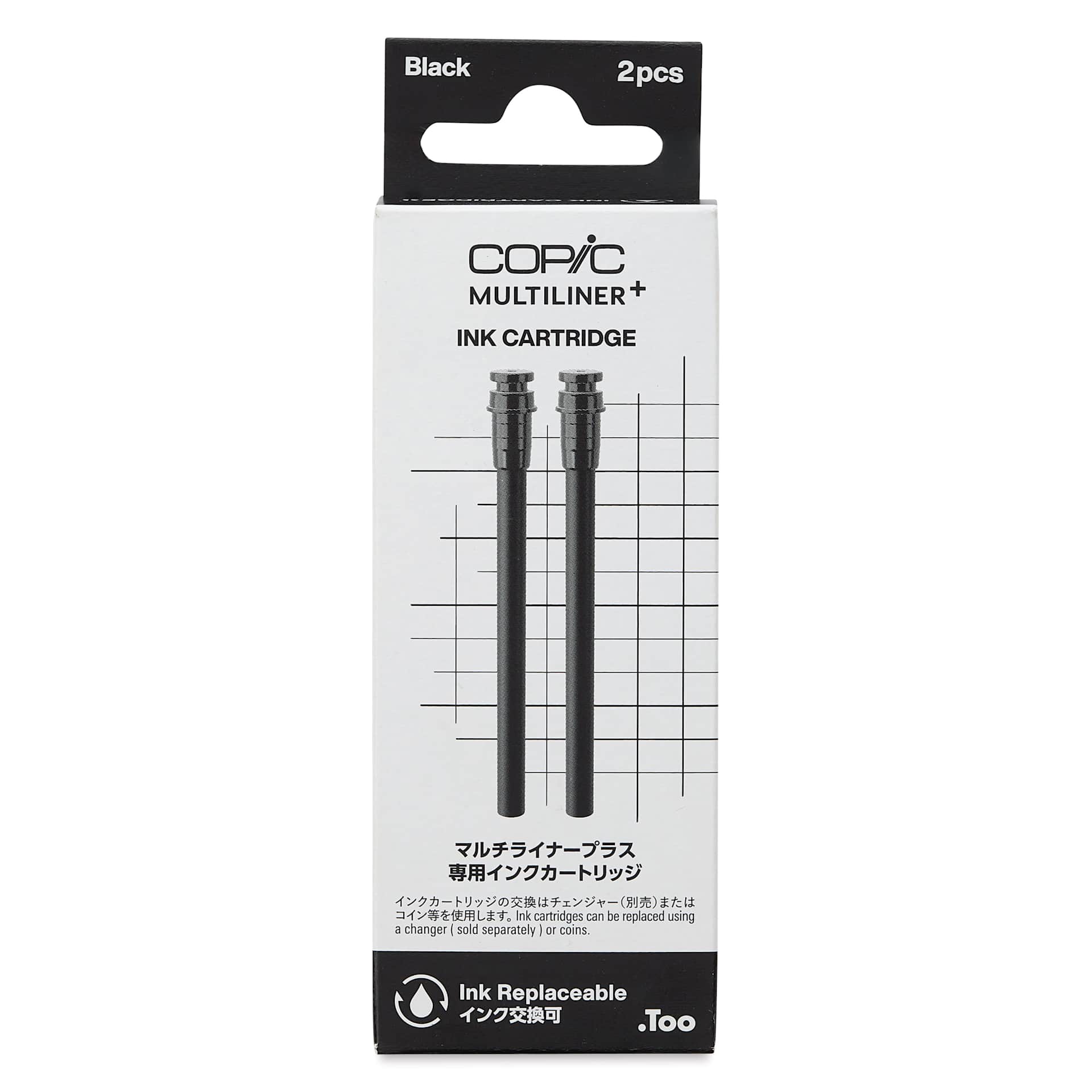 Copic Multiliner Plus Ink Cartridges - Pkg of 2, Black, front of packaging