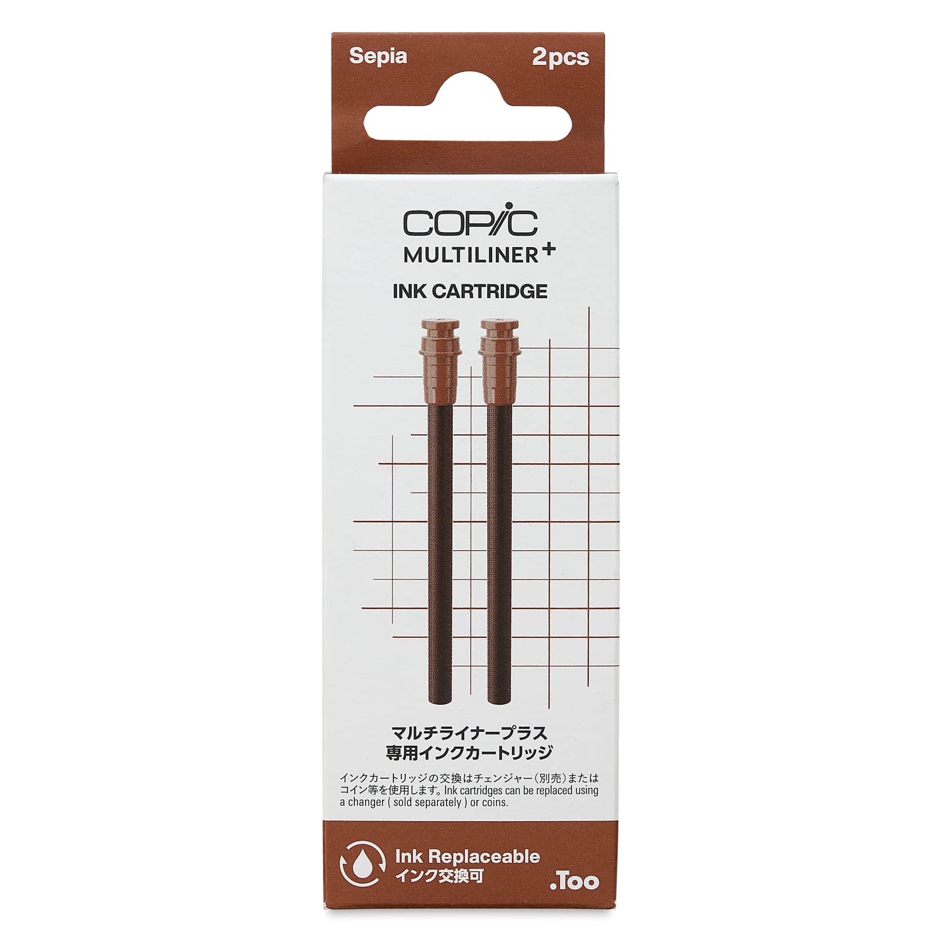 Copic Multiliner Plus Ink Cartridges - Pkg of 2, Sepia, front of packaging