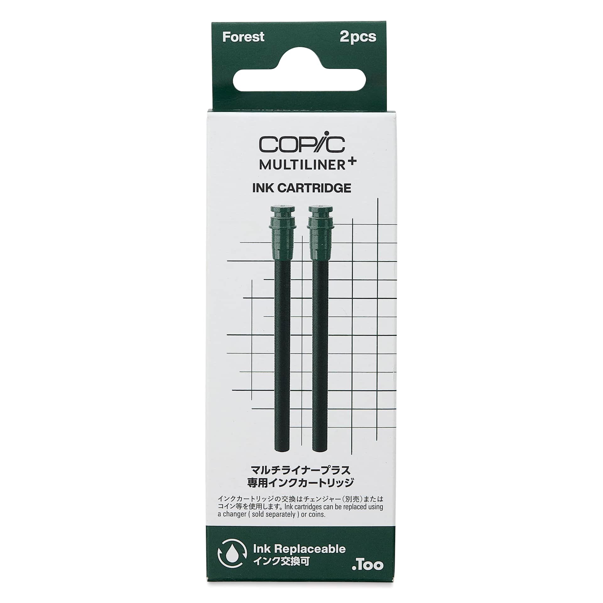 Copic Multiliner Plus Ink Cartridges - Pkg of 2, Forest, front of packaging