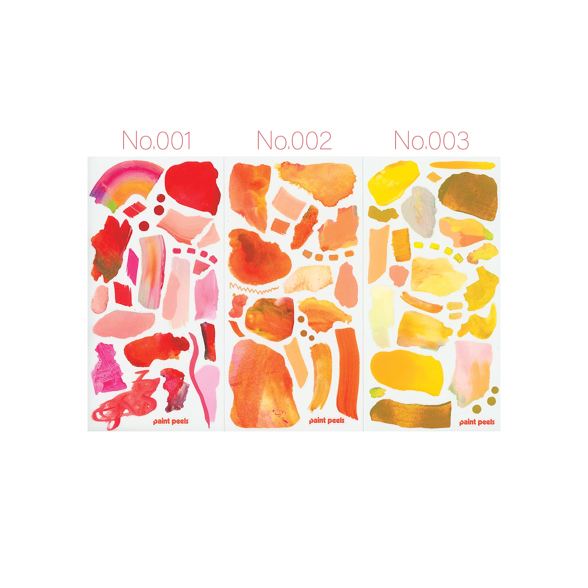 Katherine Simdon Studios Paint Peels Stickers - Vibrant Palettes, warm colors