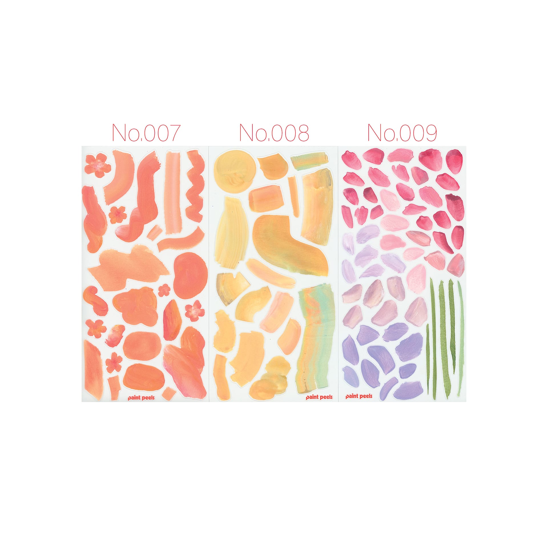 Katherine Simdon Studios Paint Peels Stickers - Soft Thaw, sheets 7, 8, and 9