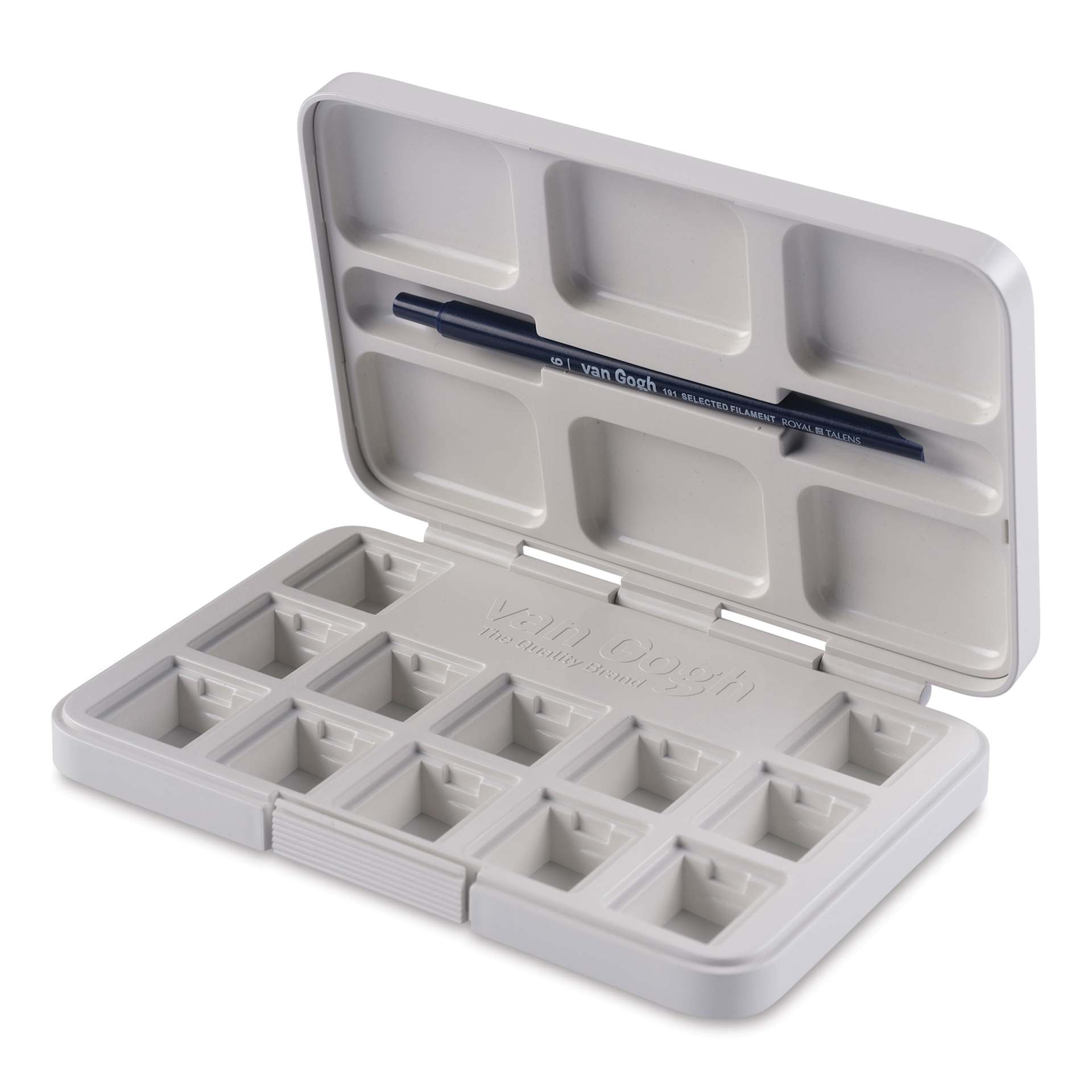 Van Gogh Watercolor Empty Plastic Pocket Box - 12 Pans, White