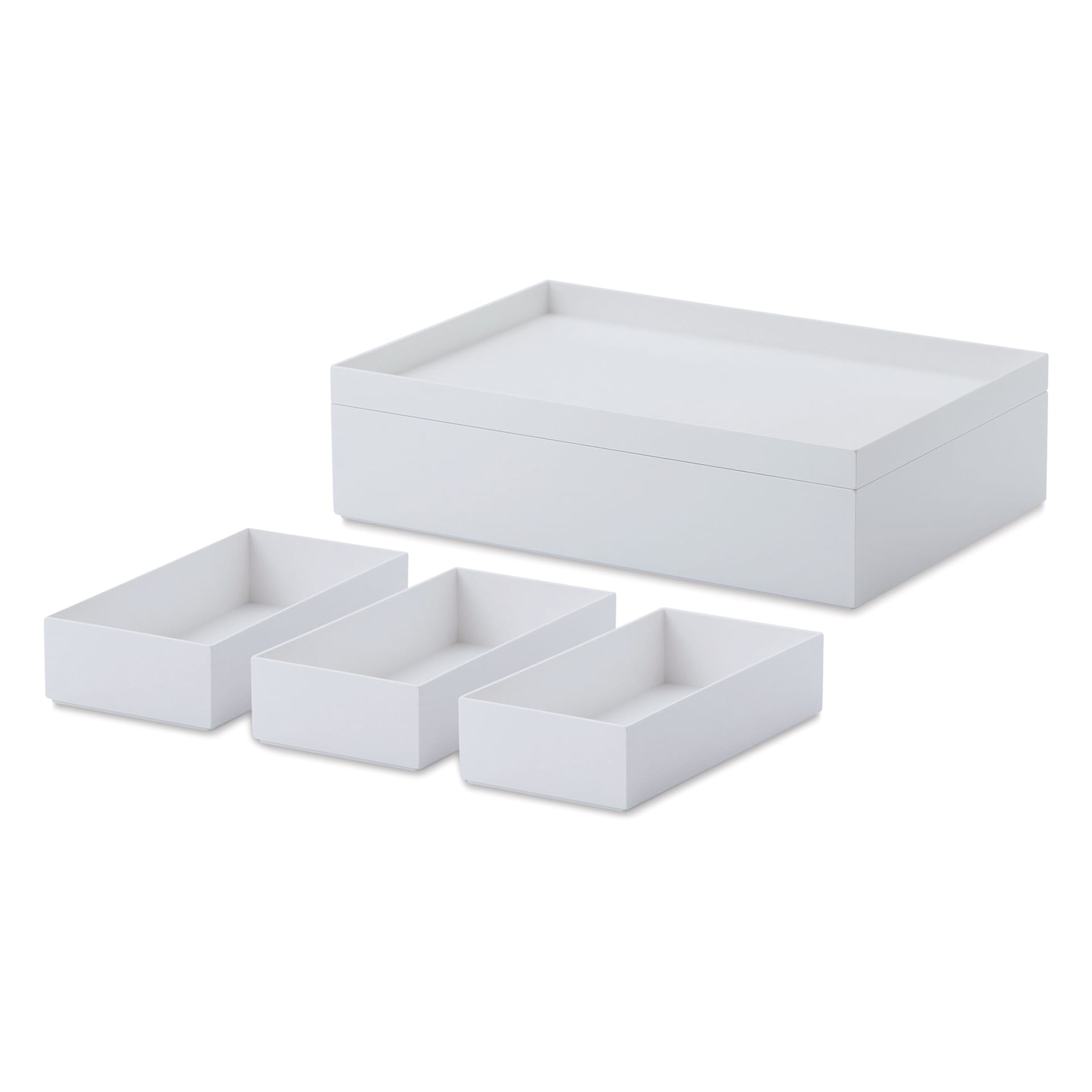 Like-It Tidy-Up Boxes - White, Shallow 