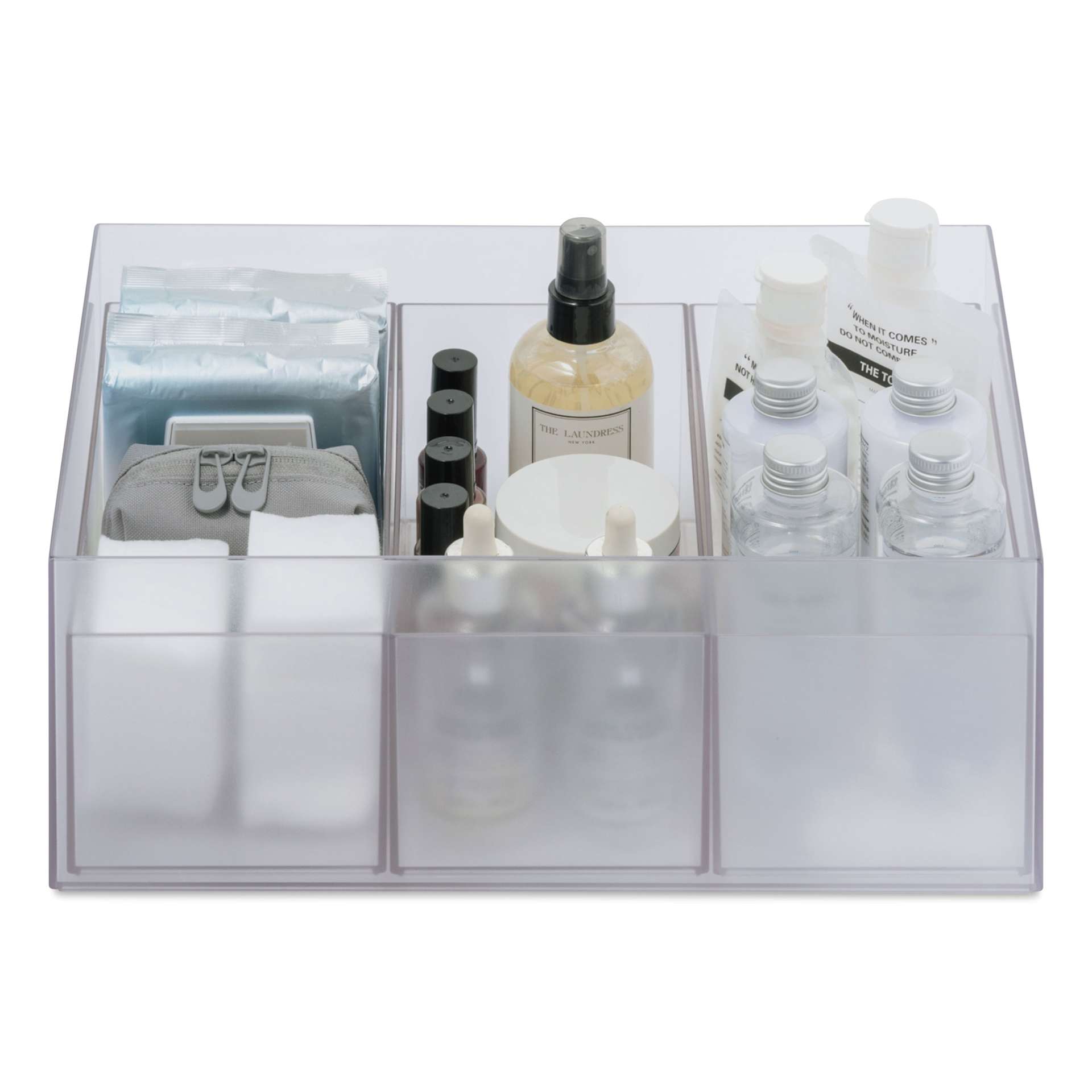 Like-It Tidy-Up Boxes - Clear, Deep Set filled with supplies, supplies not included