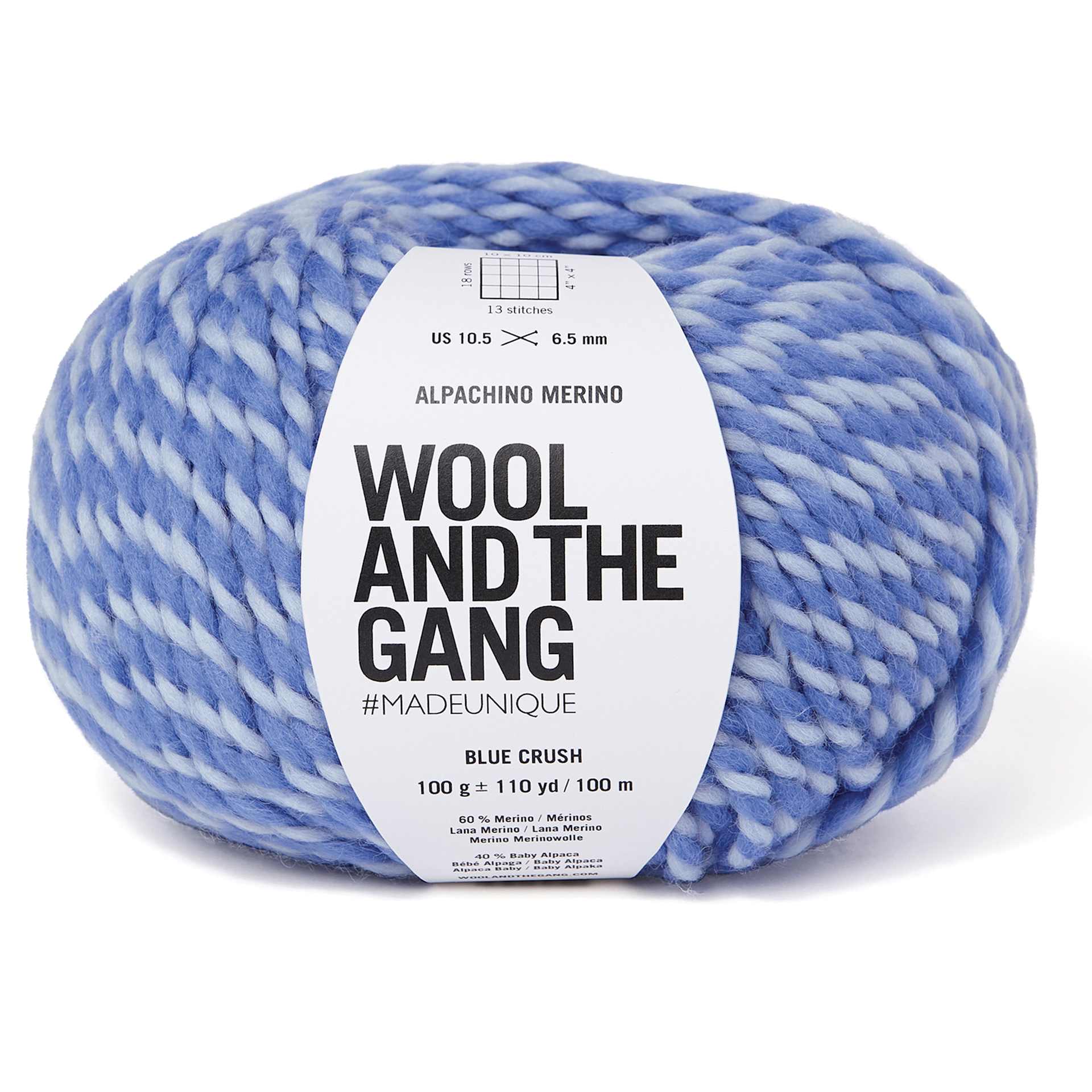 Wool and the Gang Alpachino Merino Twist Yarn - Blue Crush, 110 yds