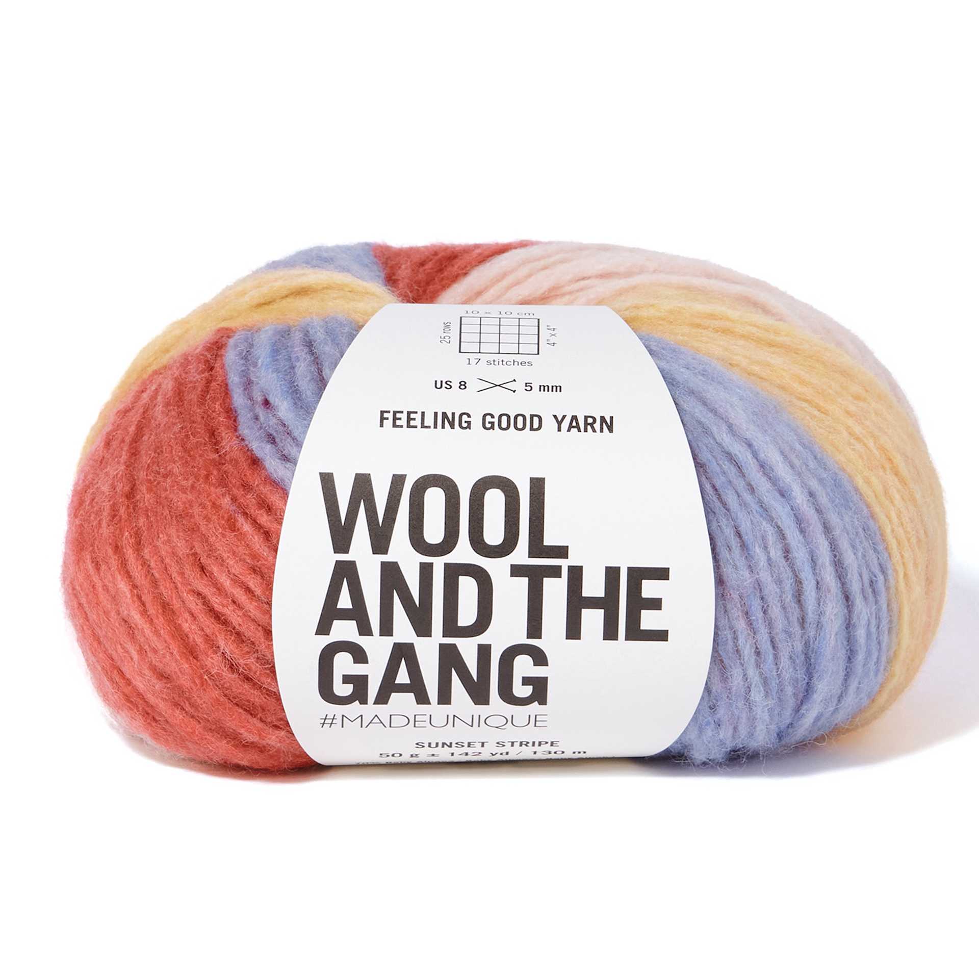 Wool and the Gang Feeling Good Stripe Yarn - Sunset, 142 yds
