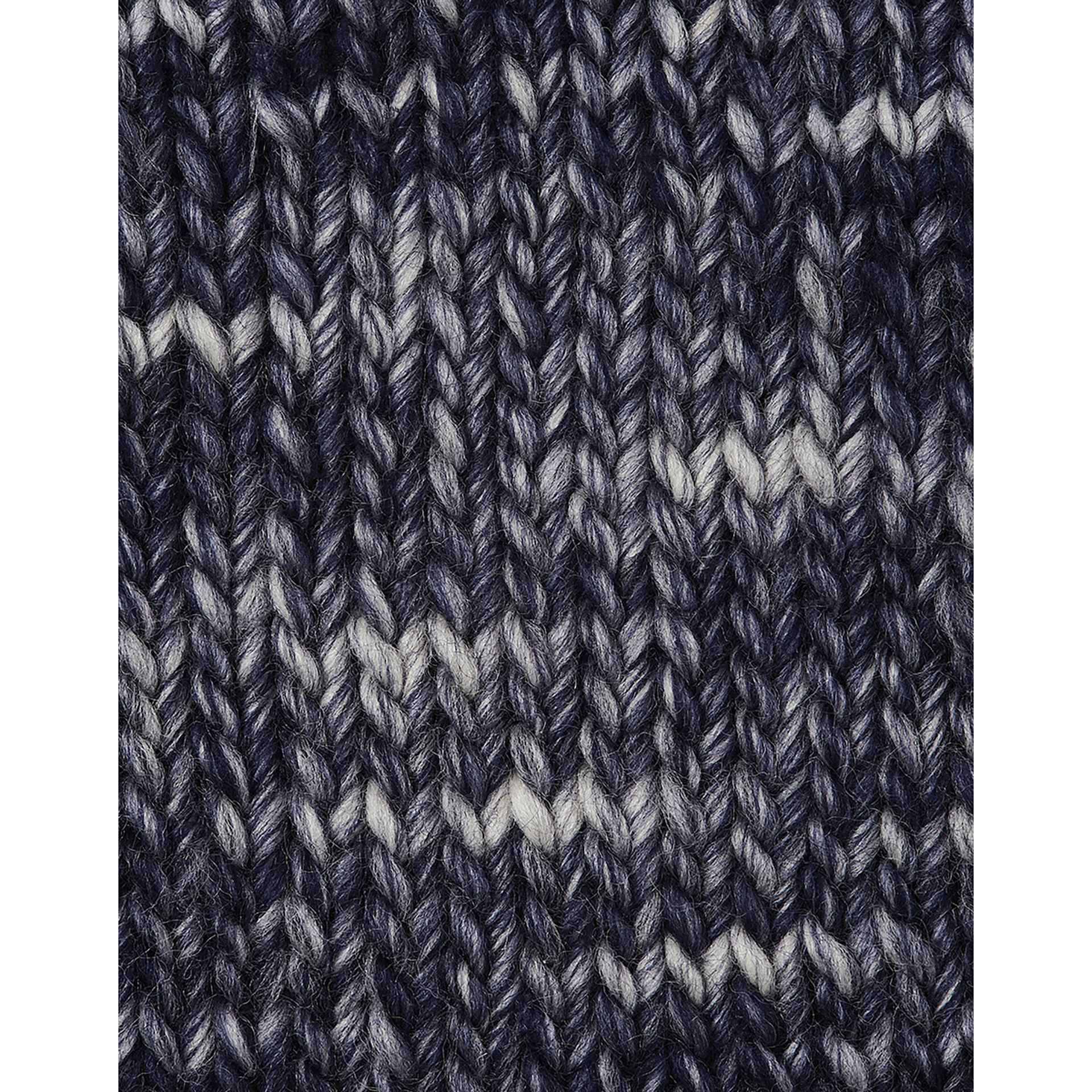 Wool and the Gang Lil' Crazy Sexy Marl Yarn - Midnight Blue, 87 yds close up to show knitted pattern