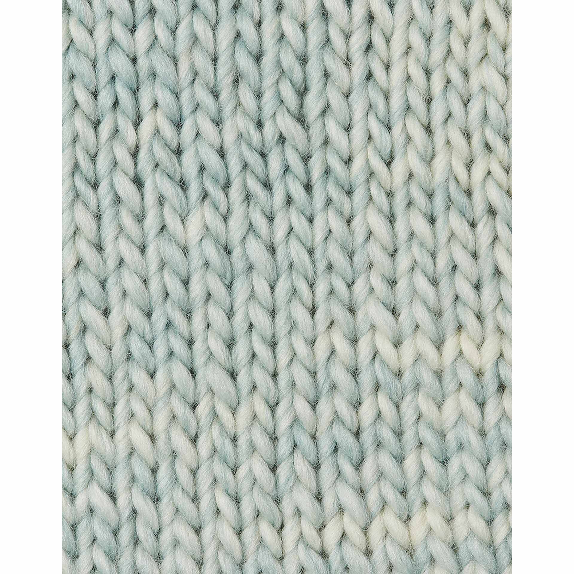 Wool and the Gang Lil' Crazy Sexy Marl Yarn - Duck Egg Blue, 87 yds close up to show knitted pattern