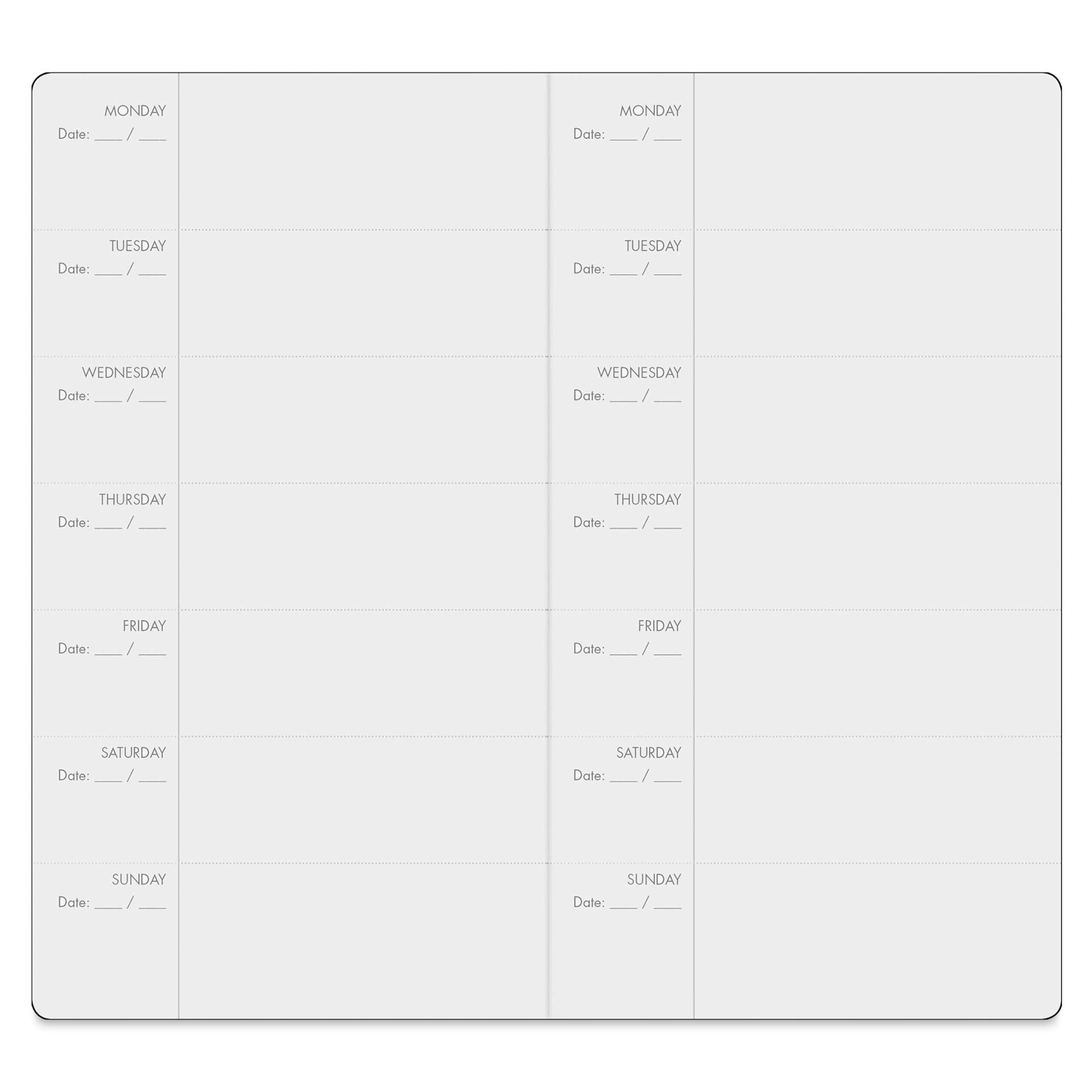 Peter Pauper Press Voyager Notebook Refills - Calendar, 60 Pages, Pkg of 2, open