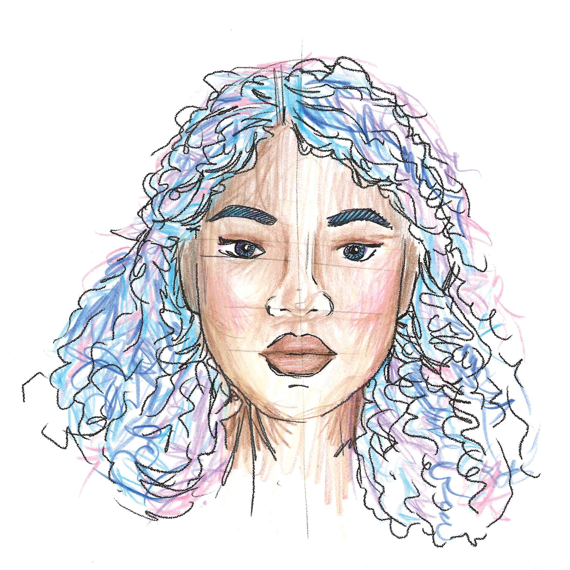 Faber-Castell Step-by-Step Portrait Art Kit, woman portrait