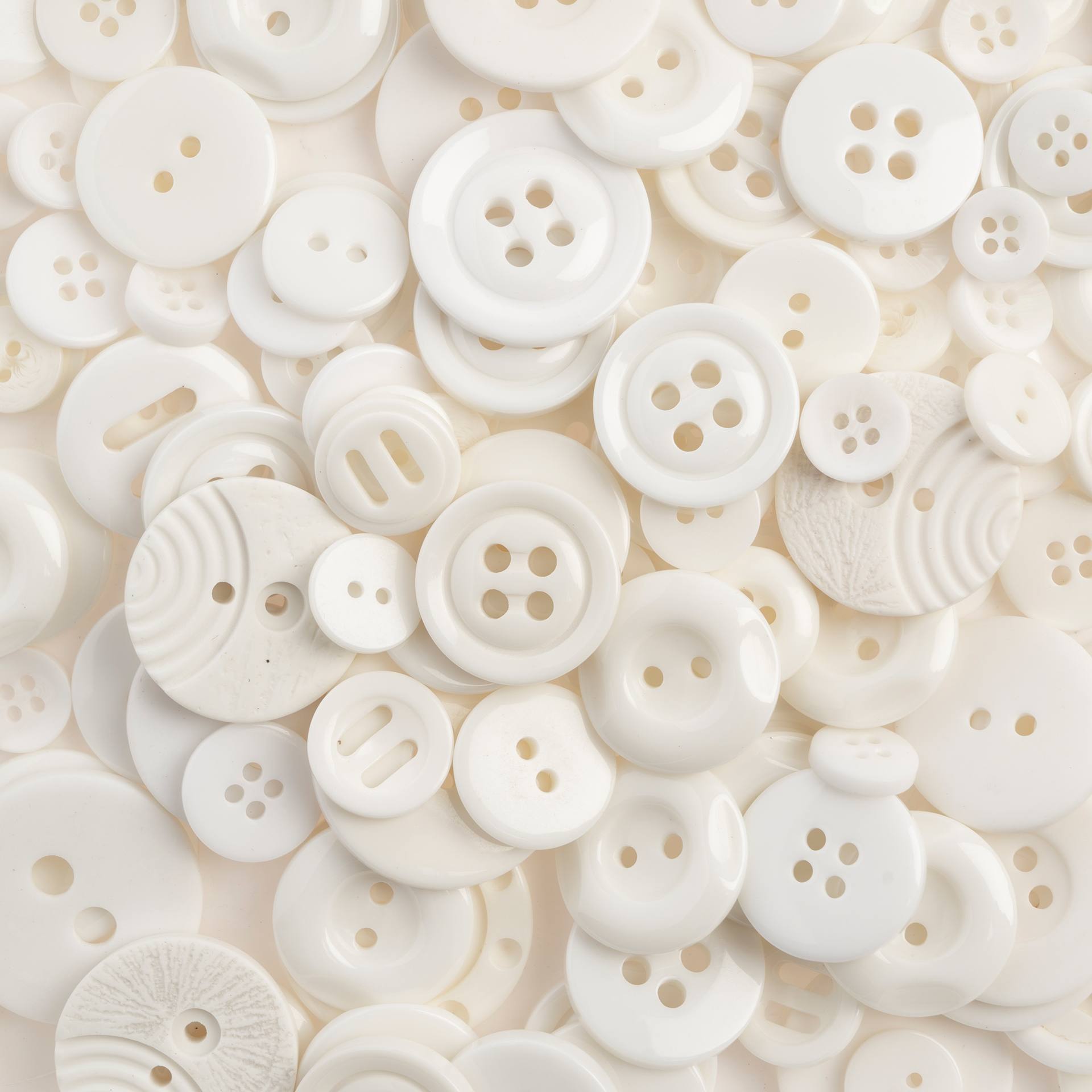 John Bead Nutton But Buttons - White, Resin