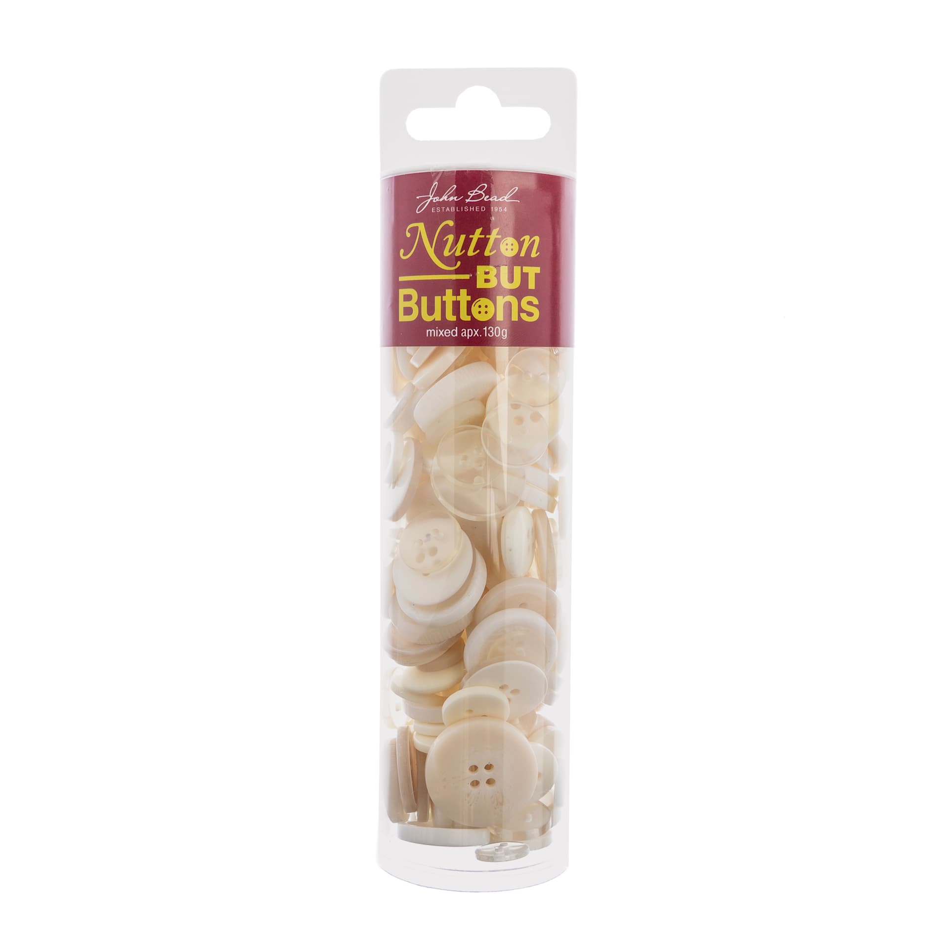 John Bead Nutton But Buttons - Ivory, Resin, 130 g Tube