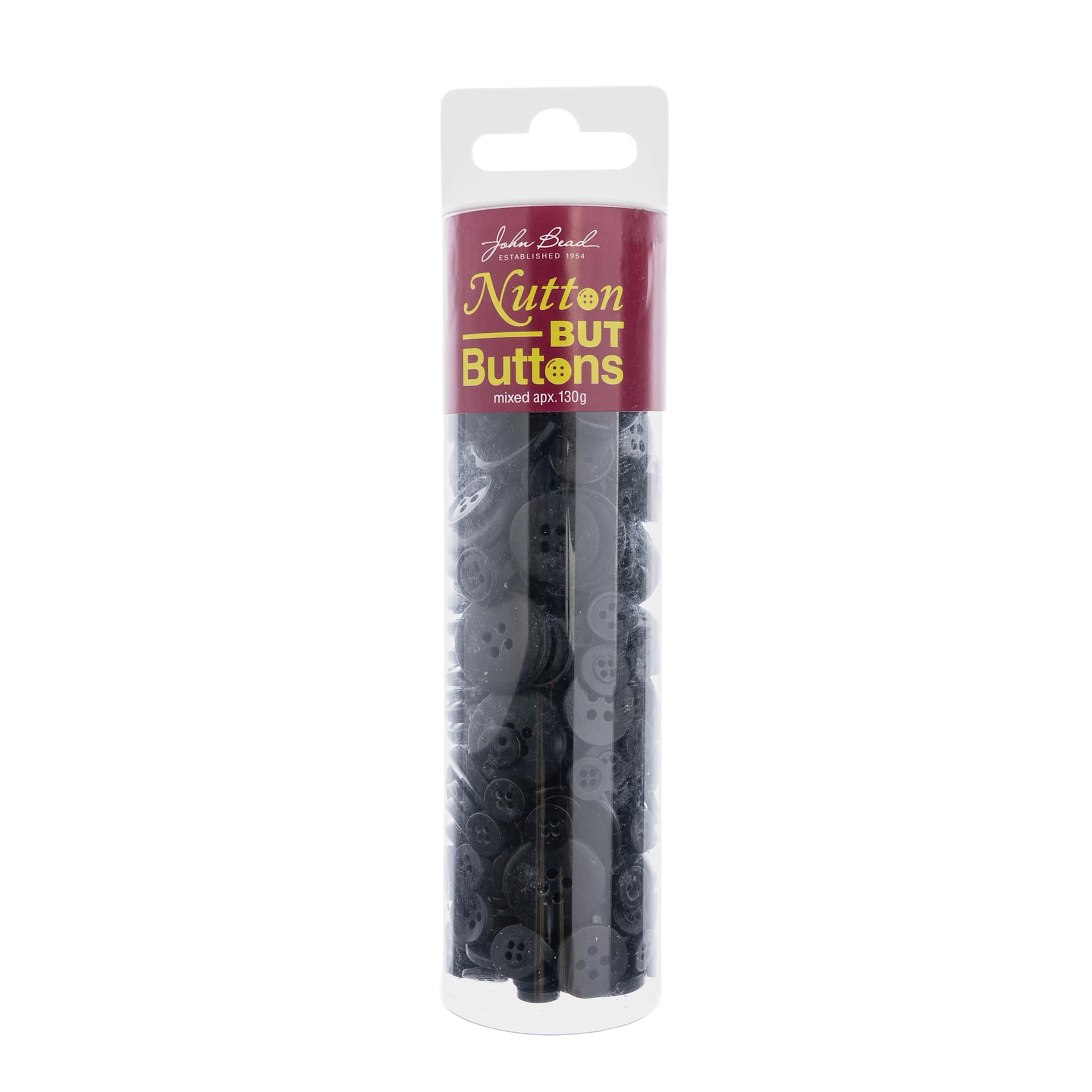 John Bead Nutton But Buttons - Black, Resin, 130 g Tube
