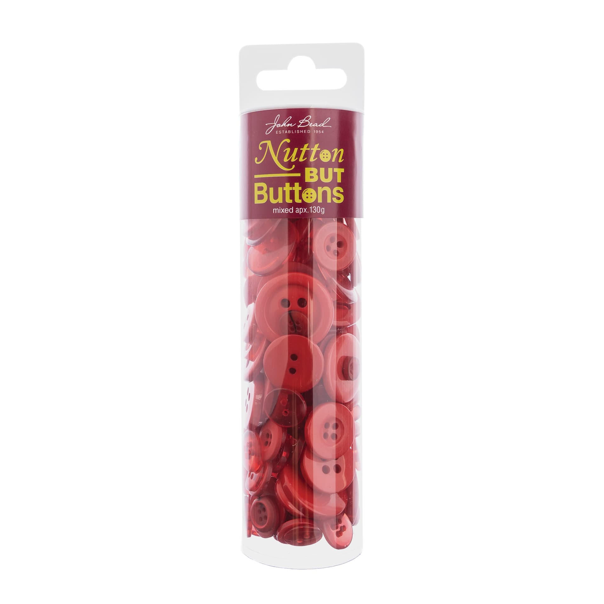 John Bead Nutton But Buttons - Red, Resin, 130 g Tube