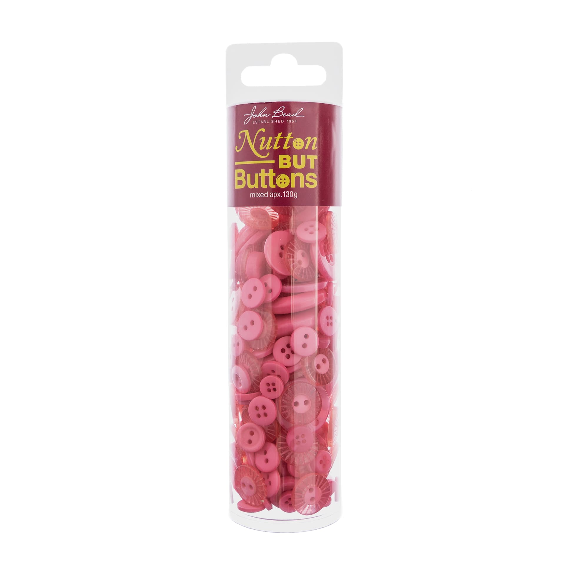 John Bead Nutton But Buttons - Pink, Resin, 130 g Tube