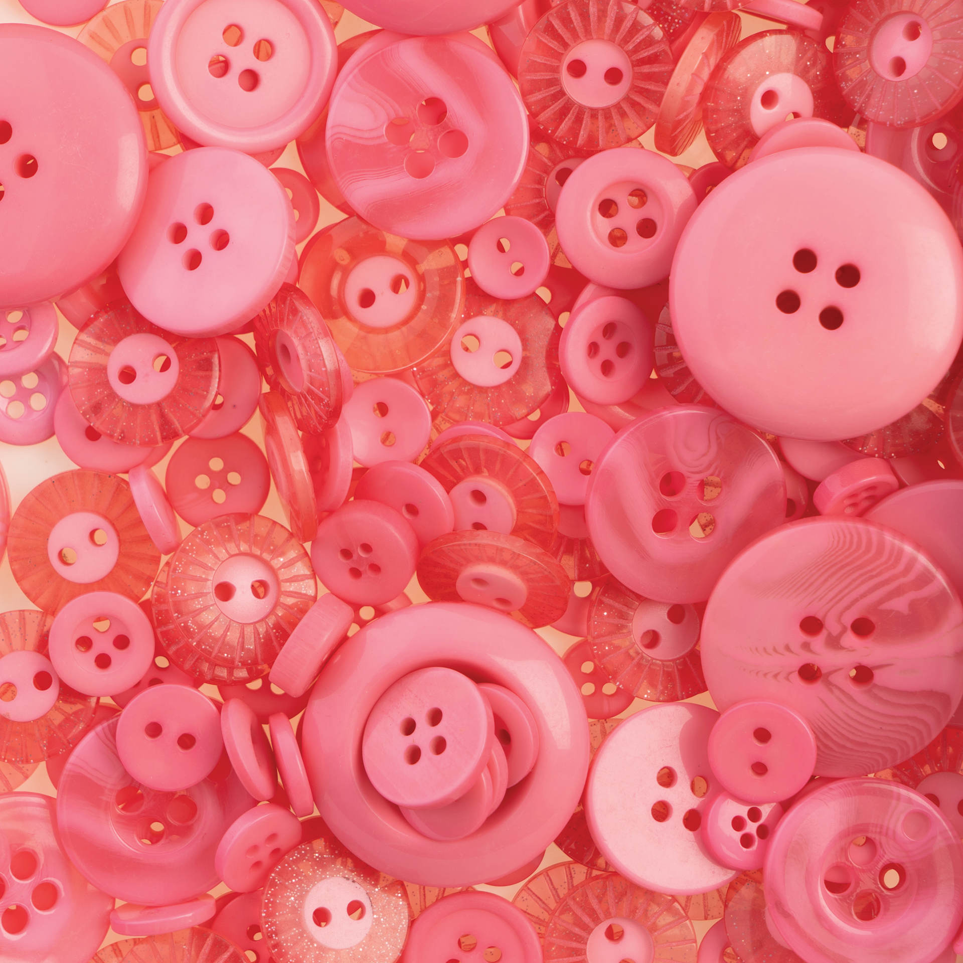 John Bead Nutton But Buttons - Pink, Resin