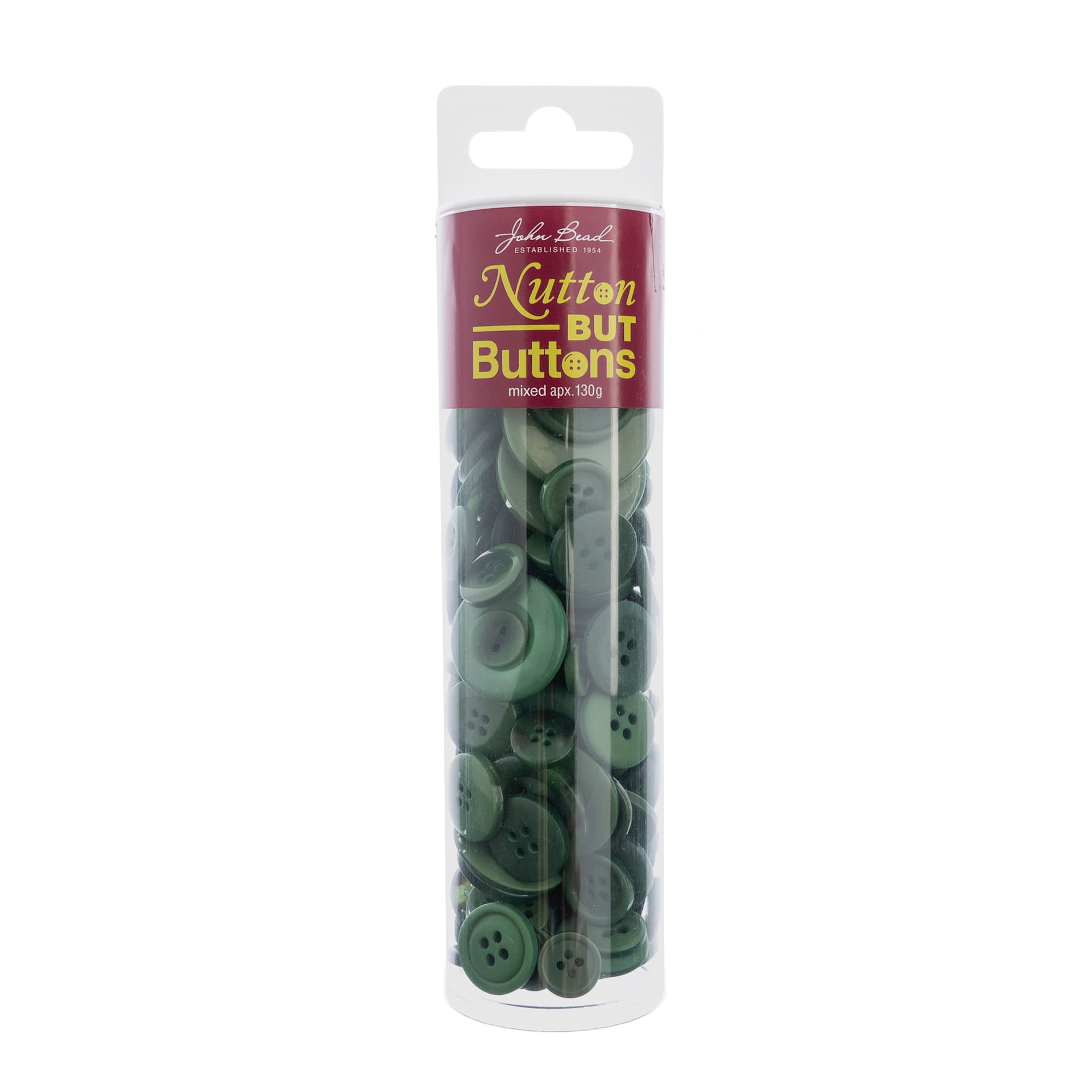 John Bead Nutton But Buttons - Green, Resin, 130 g Tube