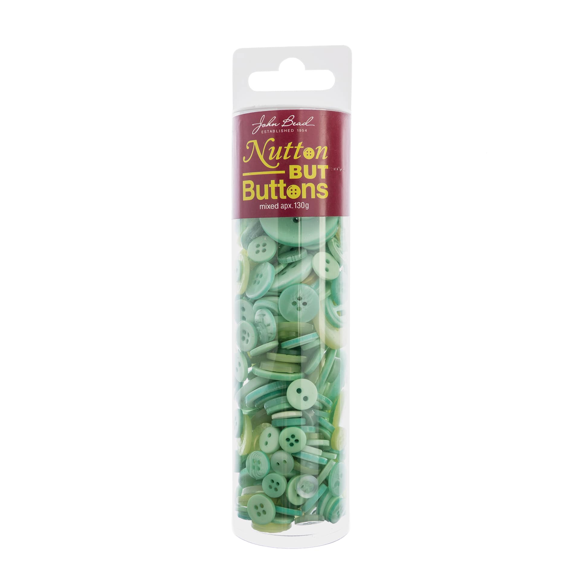 John Bead Nutton But Buttons - Light Green, Resin, 130 g Tube