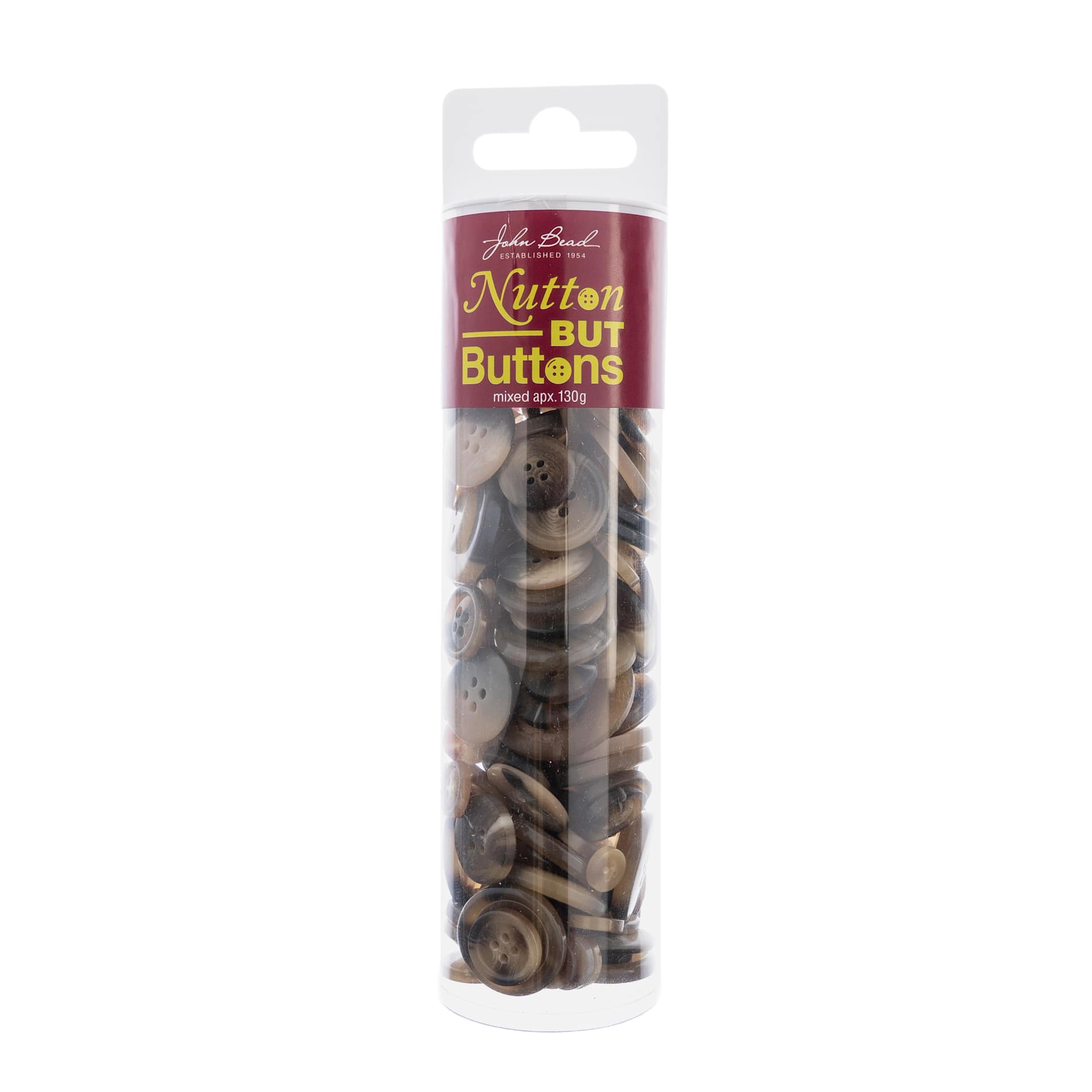 John Bead Nutton But Buttons - Brown, Resin, 130 g Tube