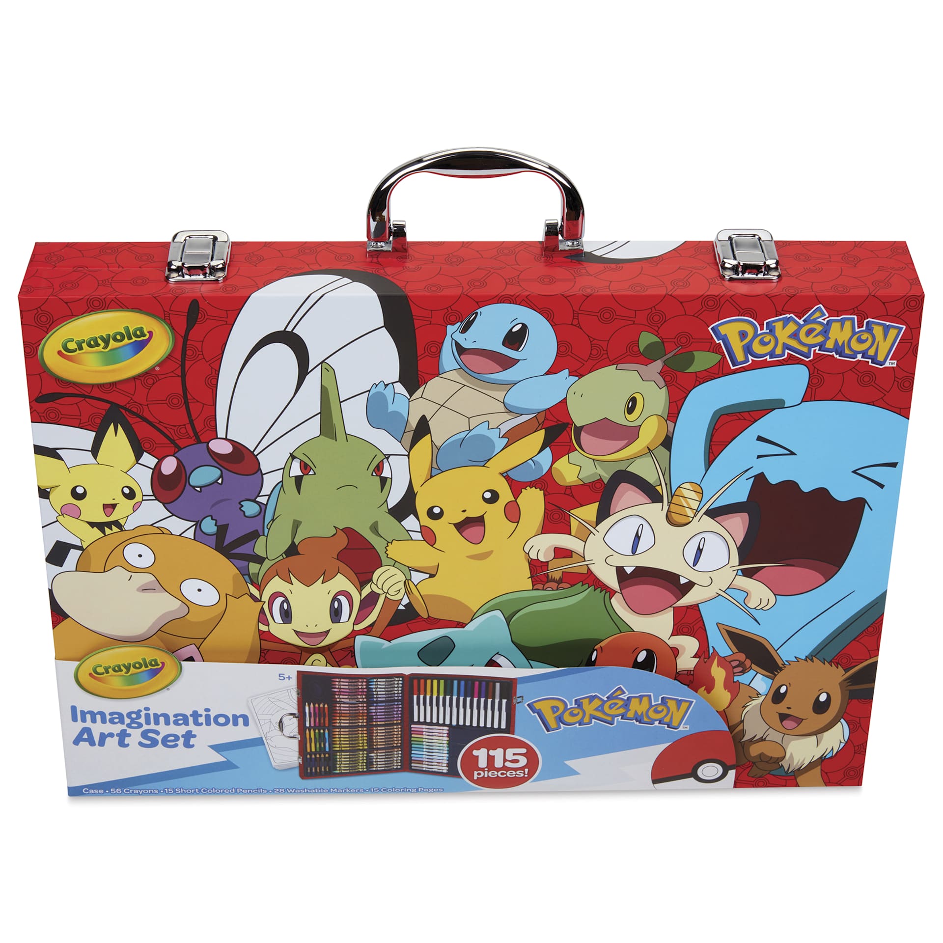 Crayola Imagination Art Set - Pokémon, Set of 115, carrying case showing handle and lock on top