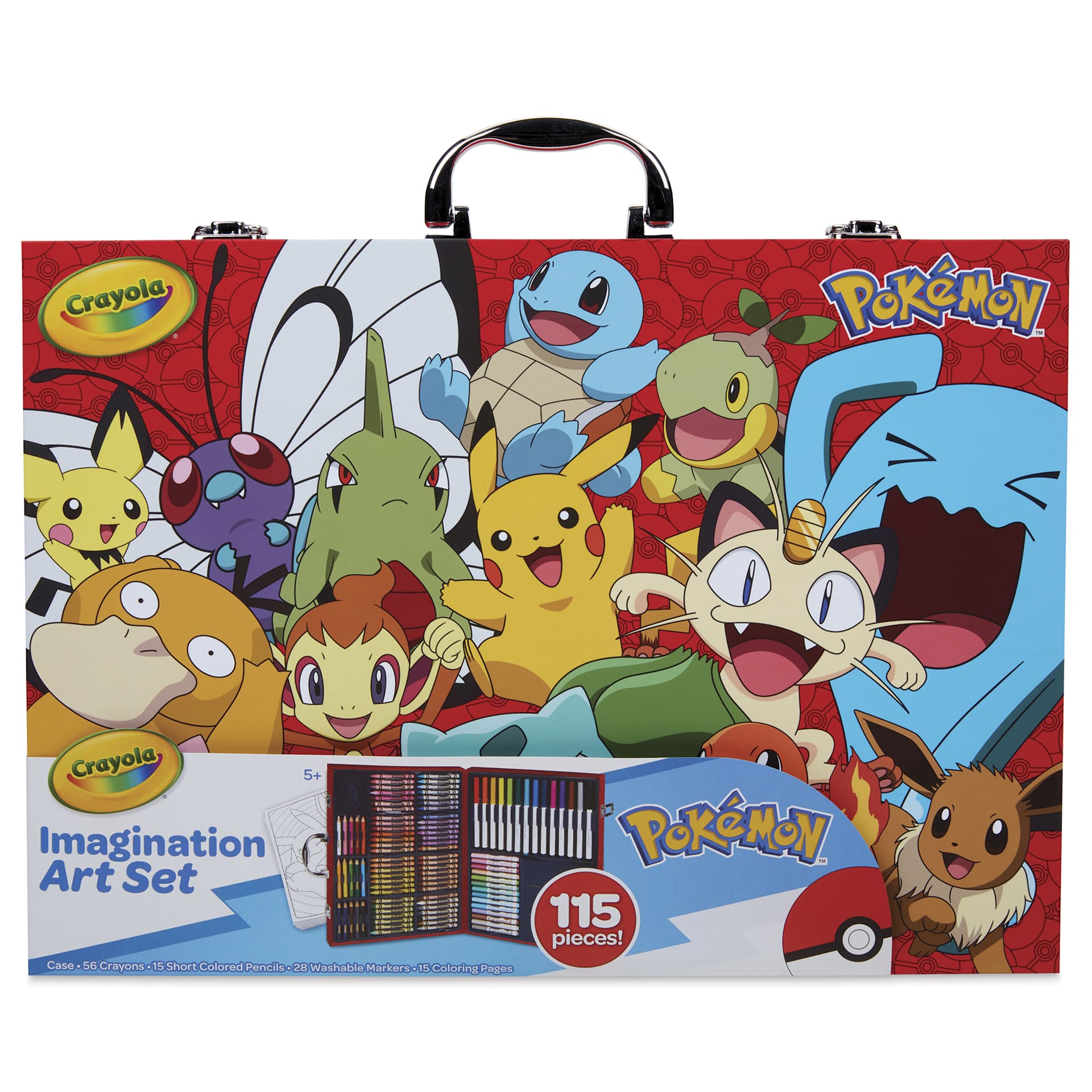 Crayola Imagination Art Set - Pokémon, Set of 115, front of the carrying case