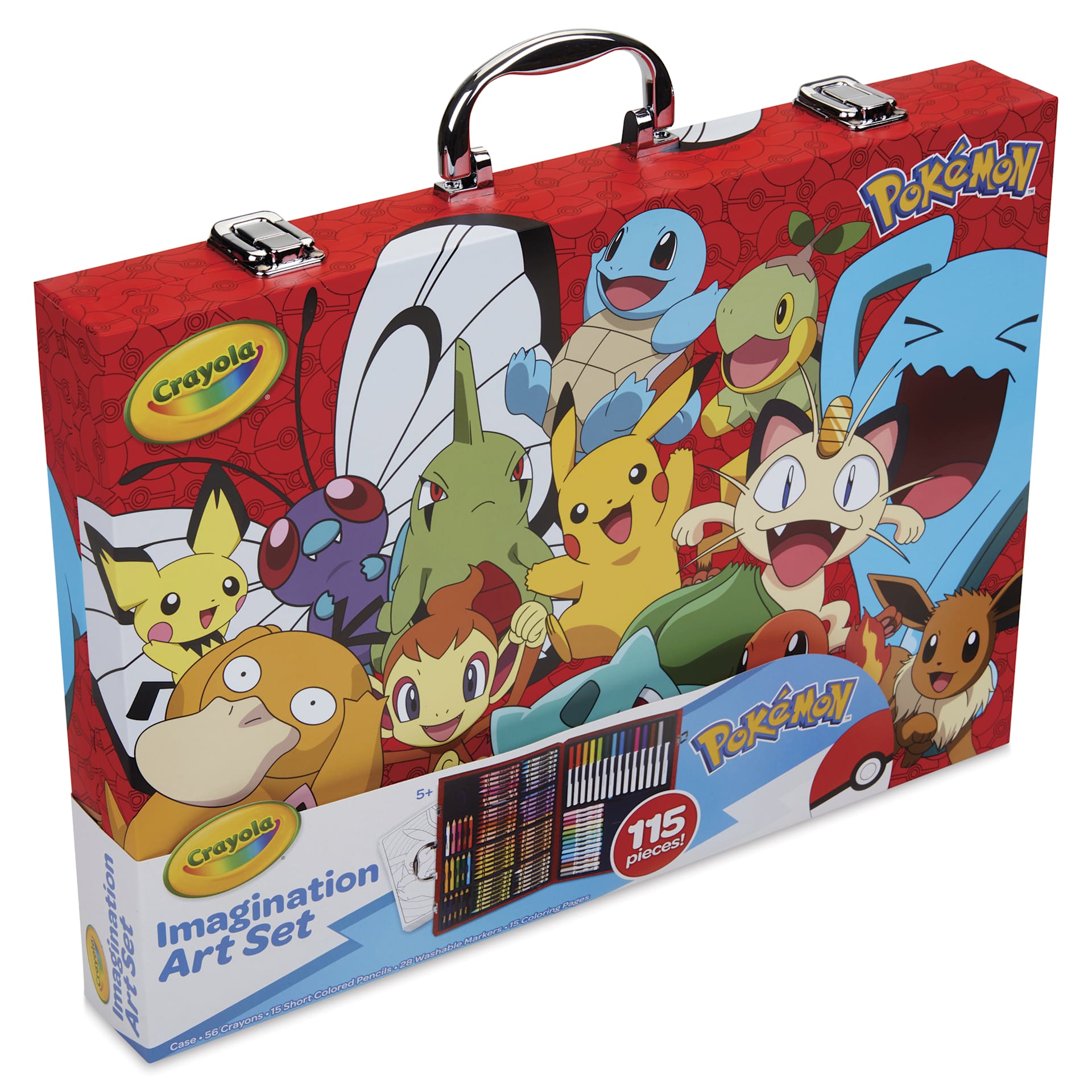 Crayola Imagination Art Set - Pokémon, Set of 115, carrying case on its side