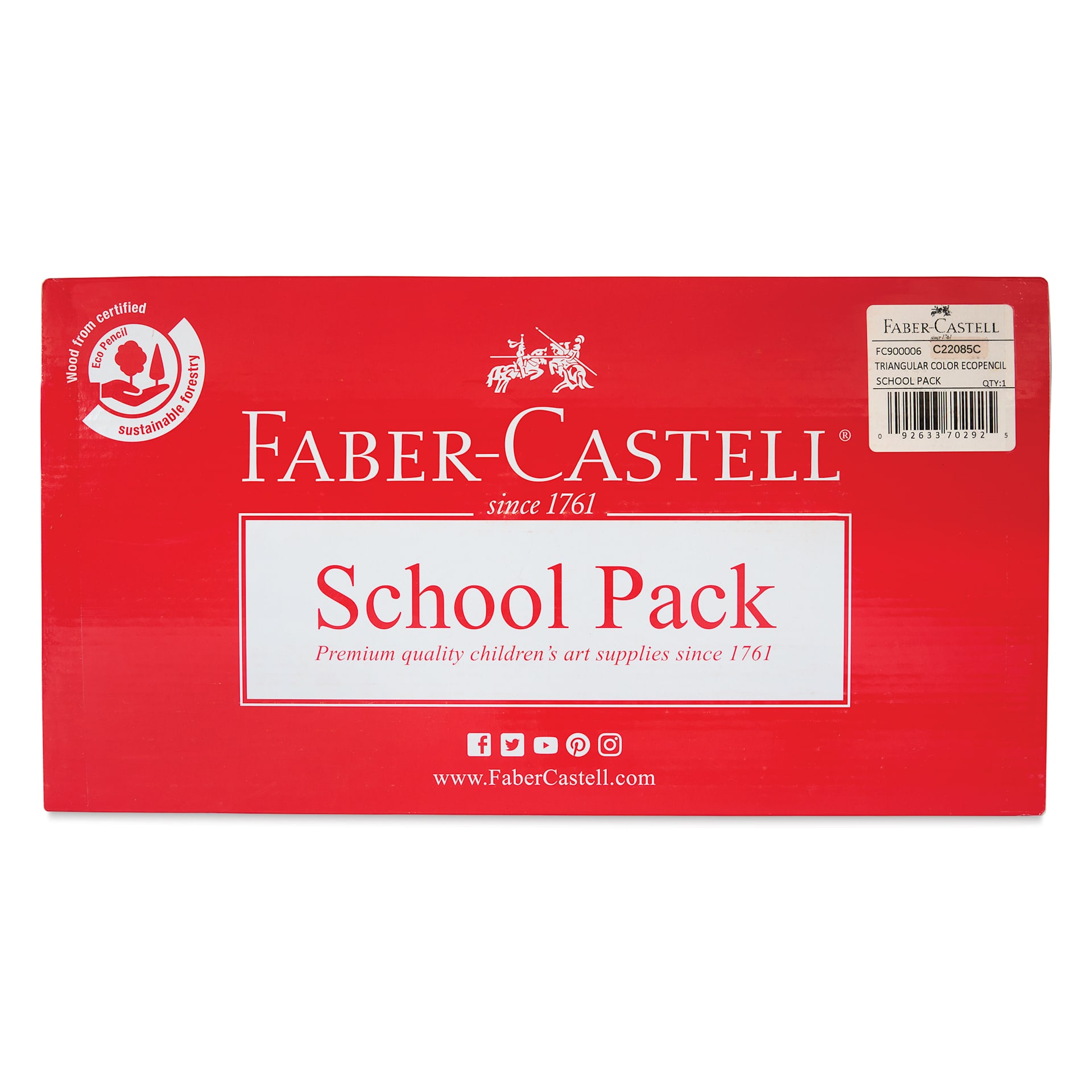 Faber-Castell Triangular Colored EcoPencils - School Pack of 252, top of box