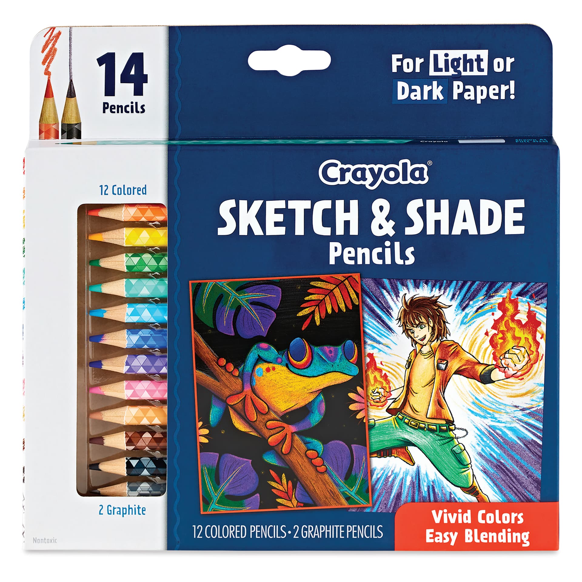Crayola Sketch & Shade Doodle Pencils - Set of 14, front of packaging