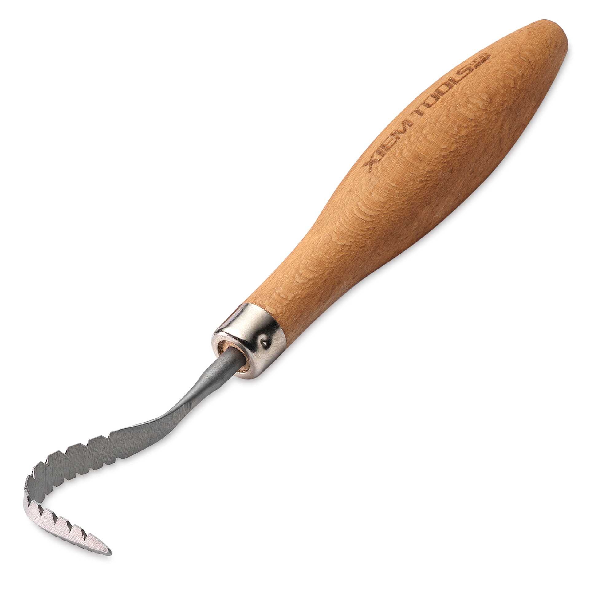 Xiem Tools Belly Hook Pro Sculptor's Rake - Large angled view