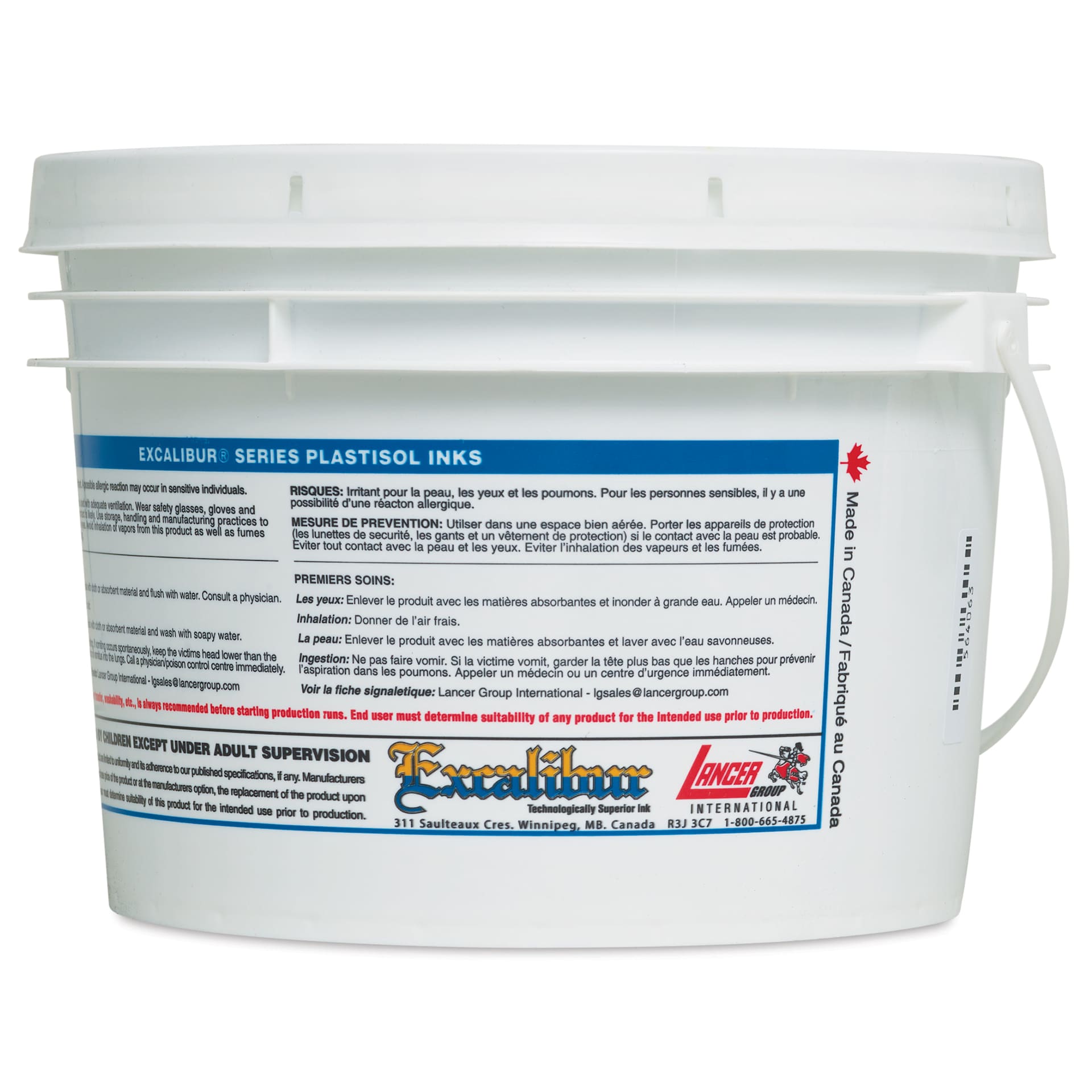 Excalibur 1550 SportPro Athletic Ink - Black, Gallon, back of packaging