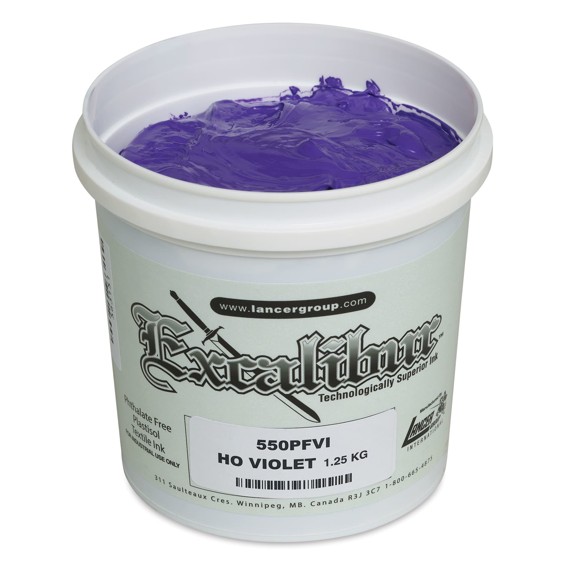 Excalibur 550 High Opacity Ink - Violet, Quart angled view with lid off