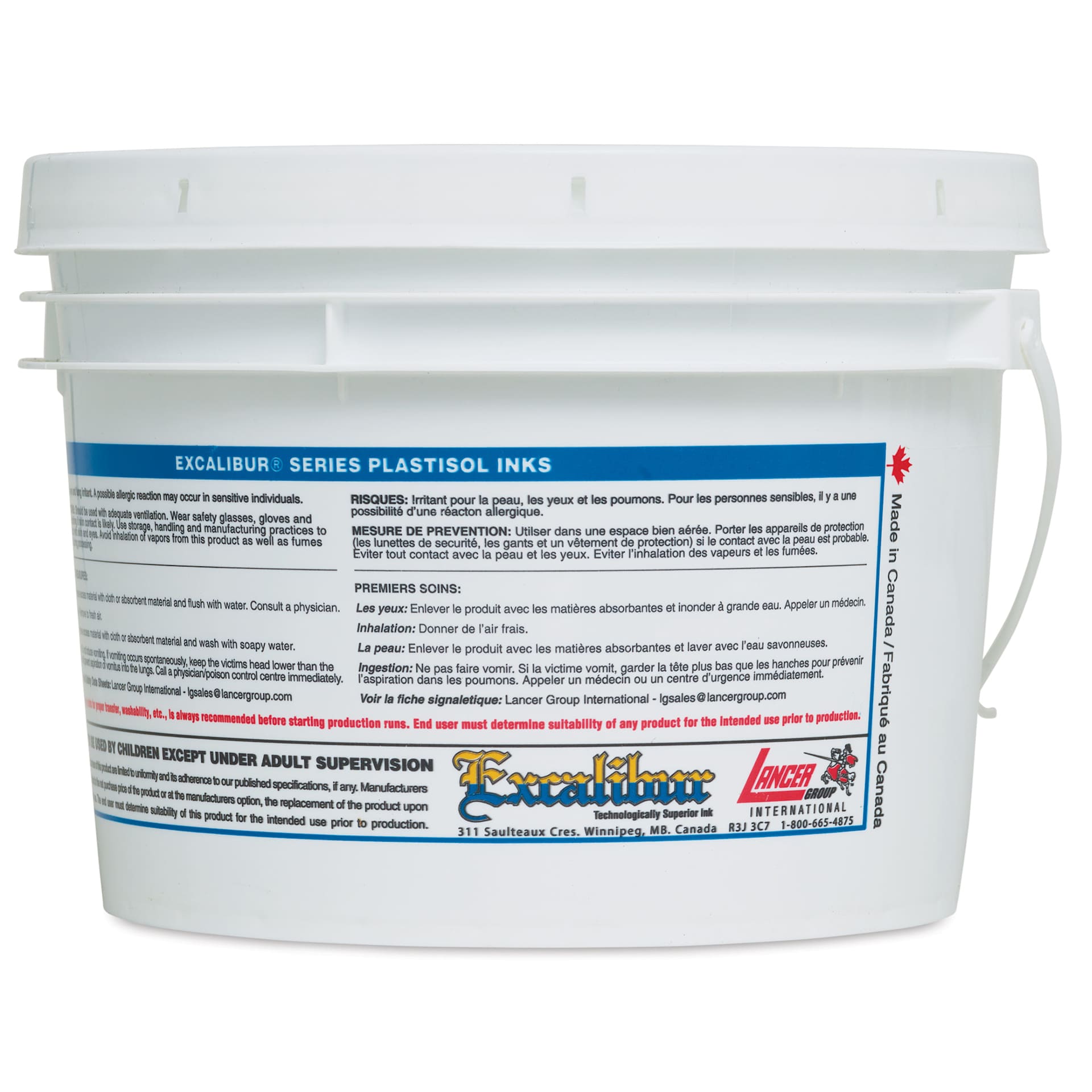 Excalibur 600 Process Ink - Black, Gallon, side of packaging
