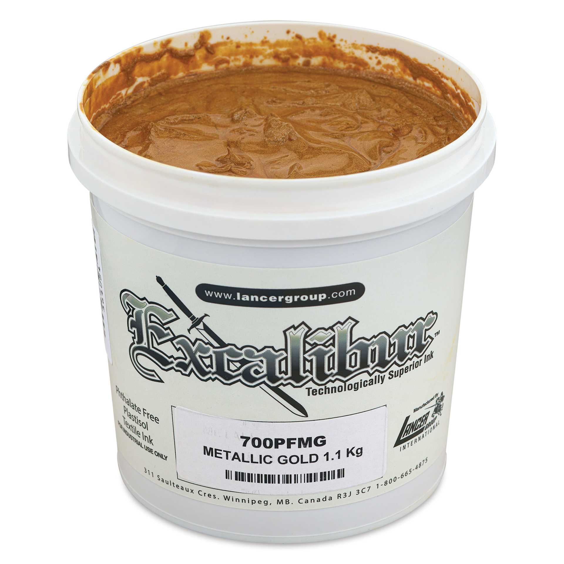 Excalibur 700 Metallic Inks - Gold, Quart angled view with lid off