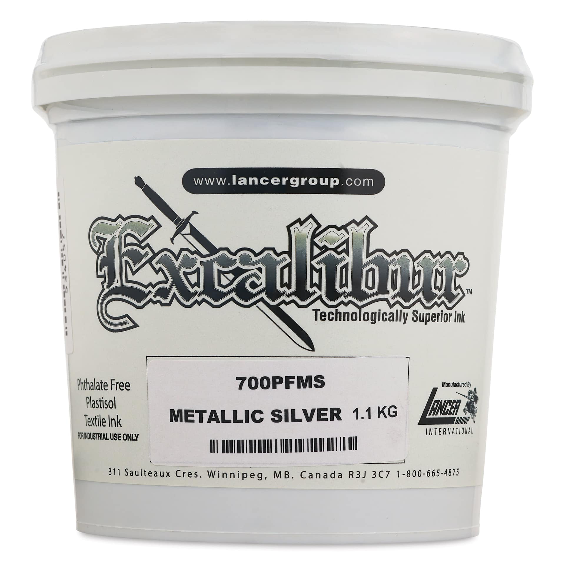 Excalibur 700 Metallic Inks - Silver, Quart front