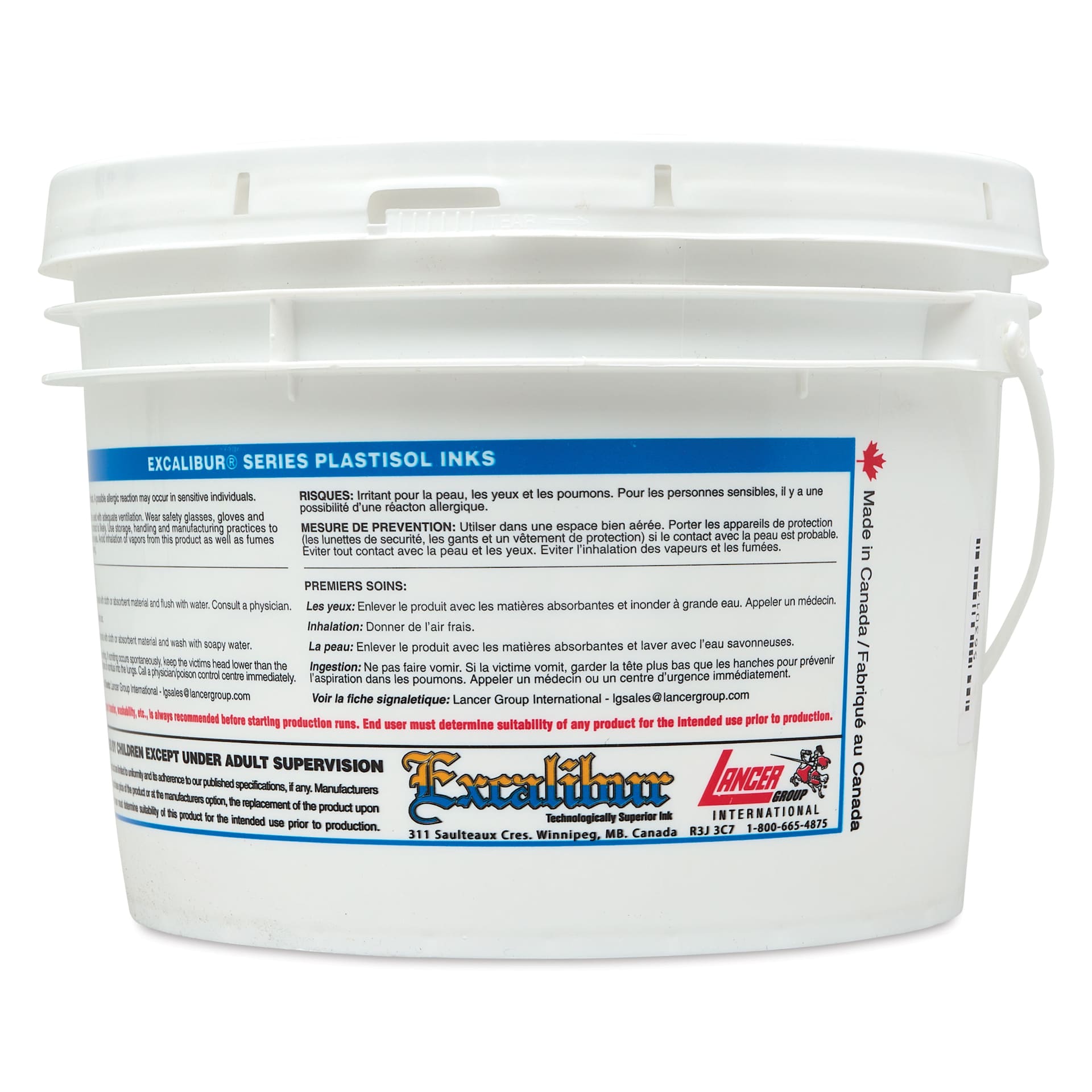 Excalibur 596 Miracle White Plastisol Ink back-right view
