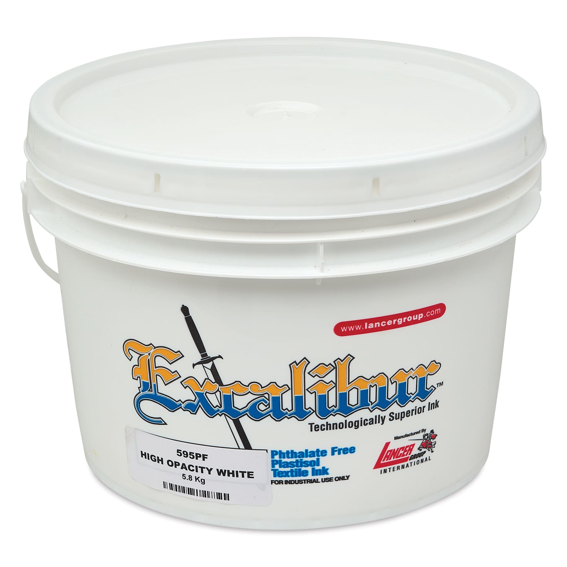 Excalibur 595 High Opacity White Plastisol Ink angled view