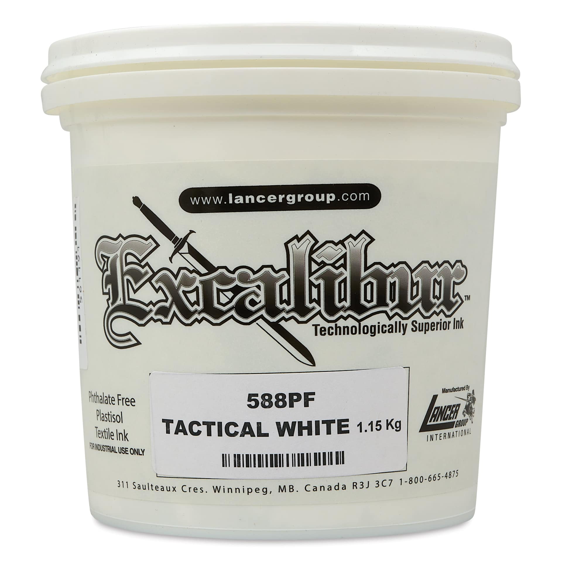 Excalibur 588 Tactical White Plastisol Ink - Quart front
