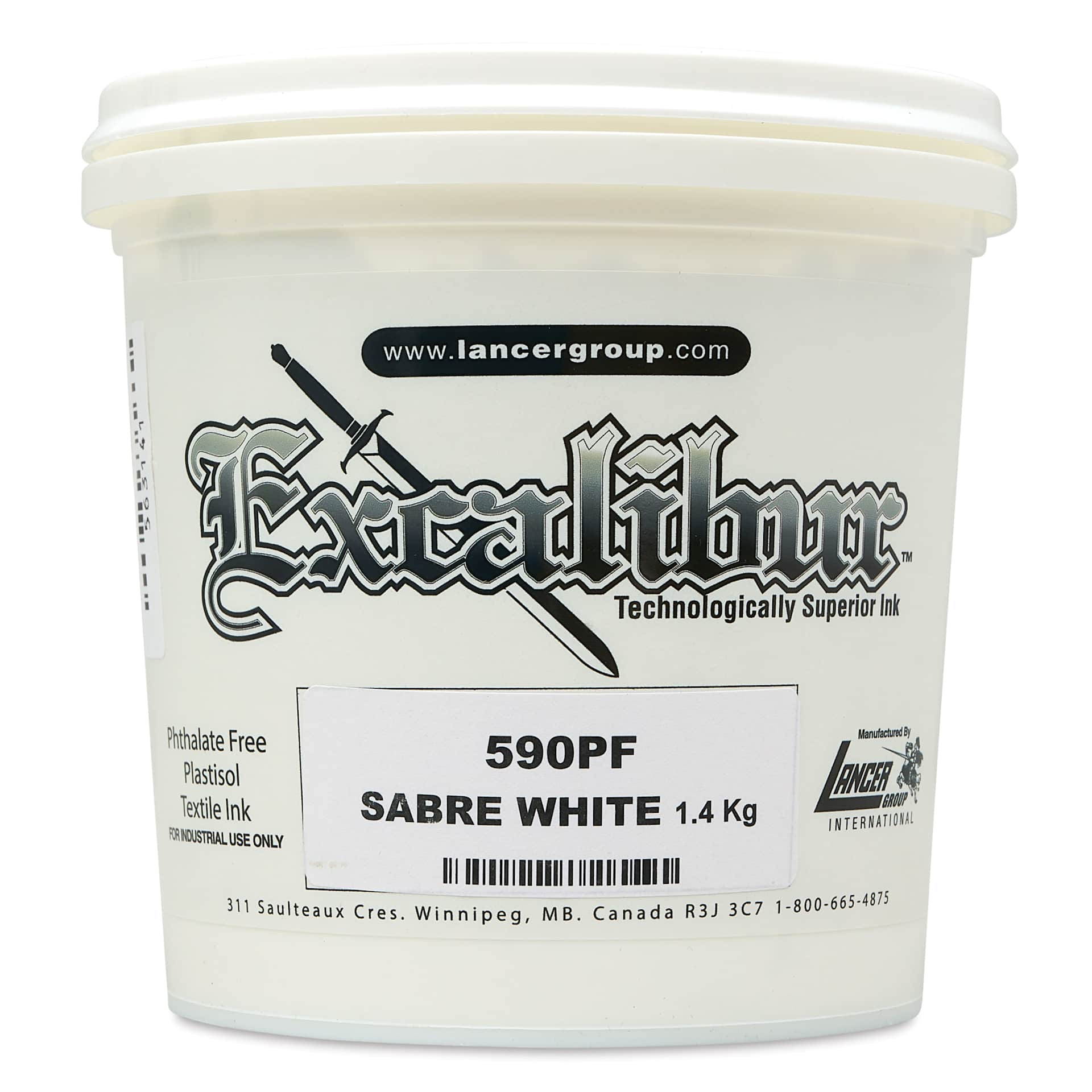Excalibur 590 Sabre White Plastisol Ink - Quart front