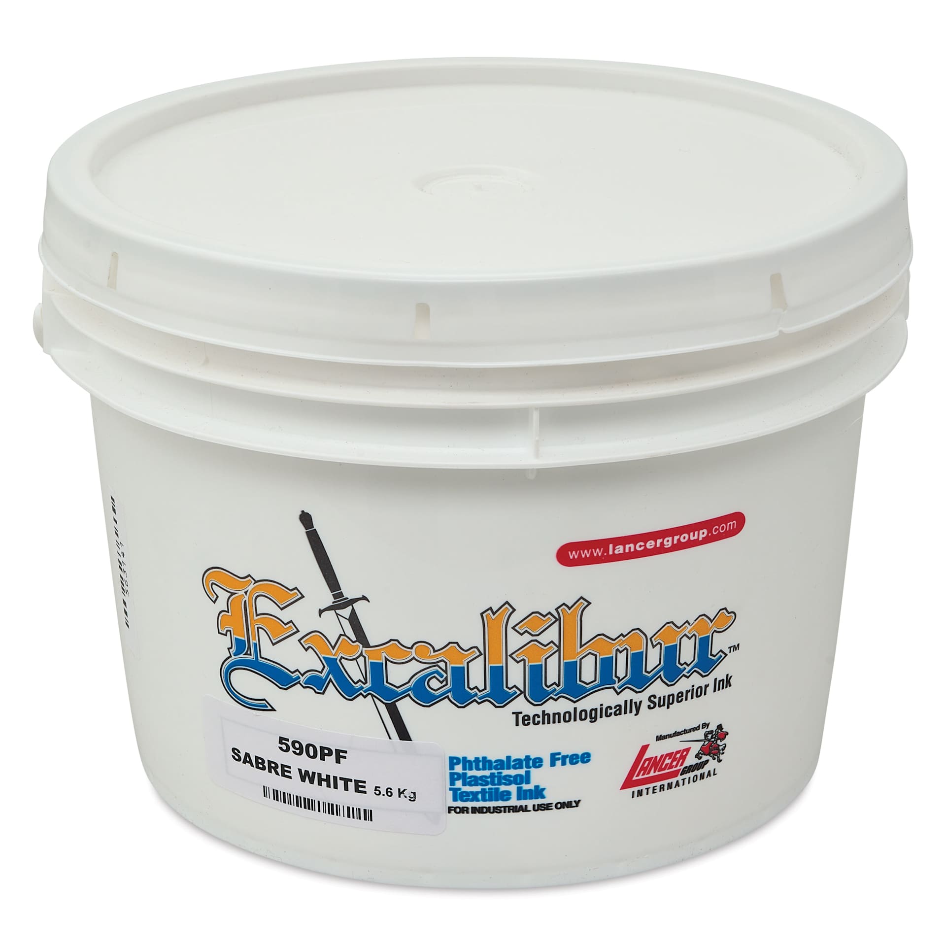 Excalibur 590 Sabre White Plastisol Ink - Gallon angled view