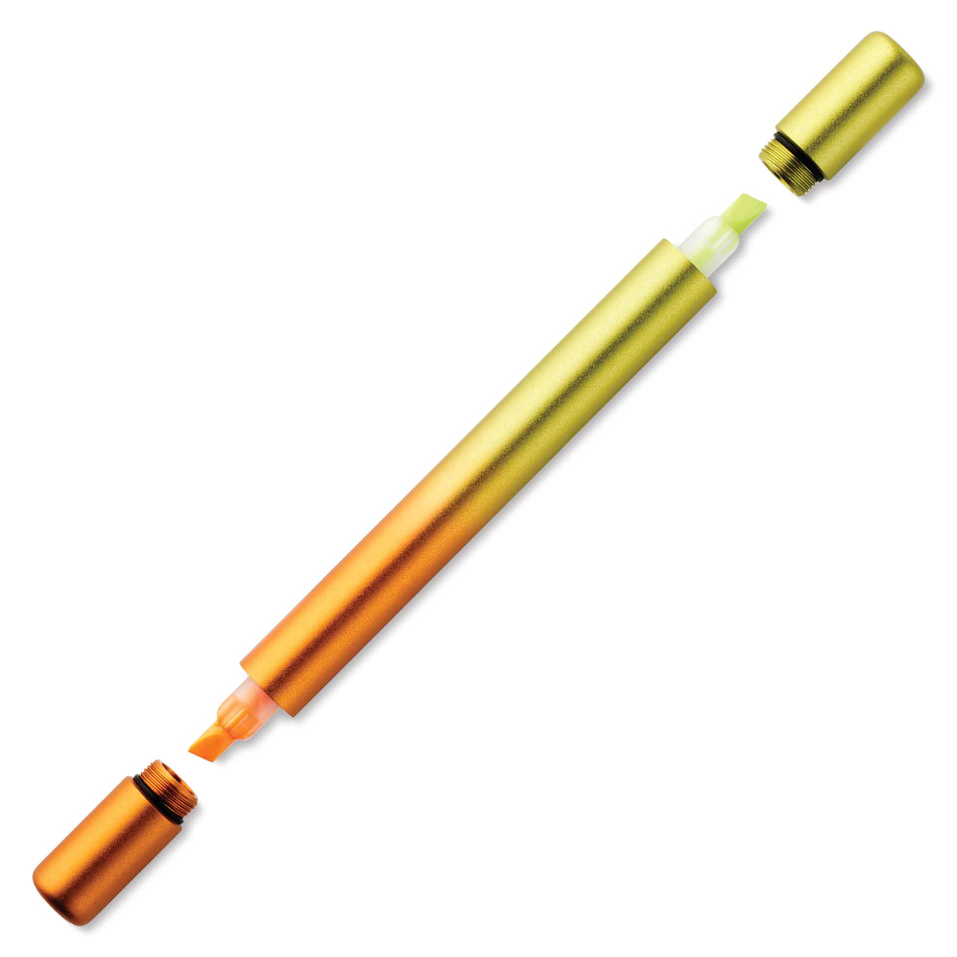 Tom's Studio Ori Infinity Dual Highlighter - Yellow and Orange, caps off