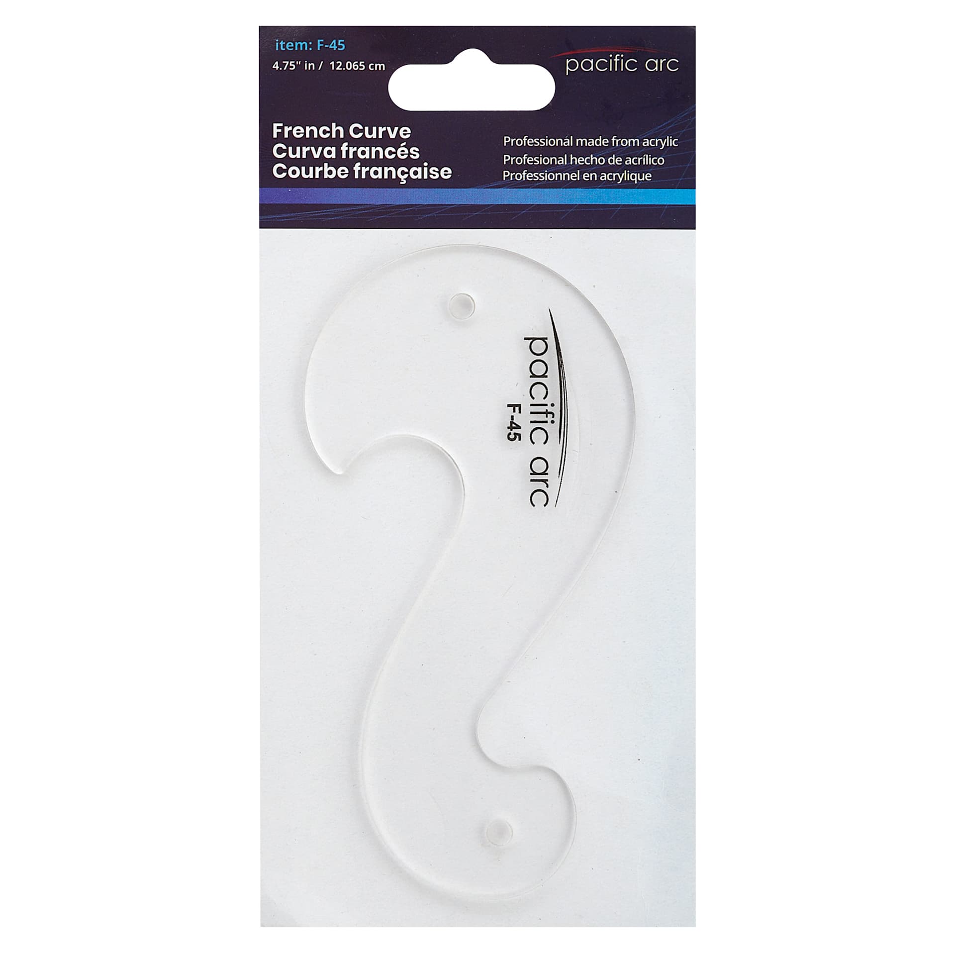 Pacific Arc French Curve - F-45, 4-3/4", in packaging