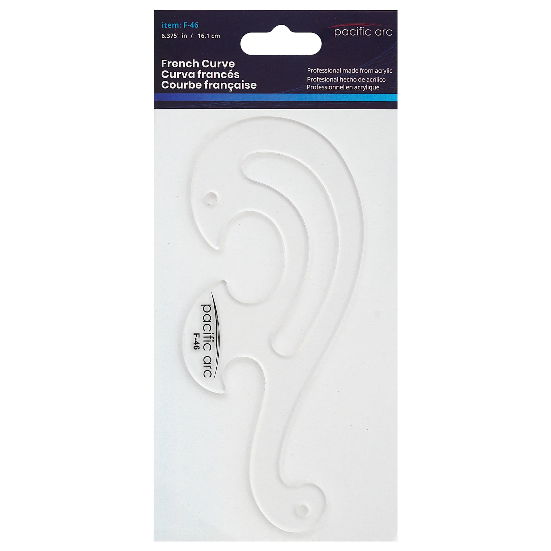 Pacific Arc French Curve - F-46, 6-3/8", in packaging