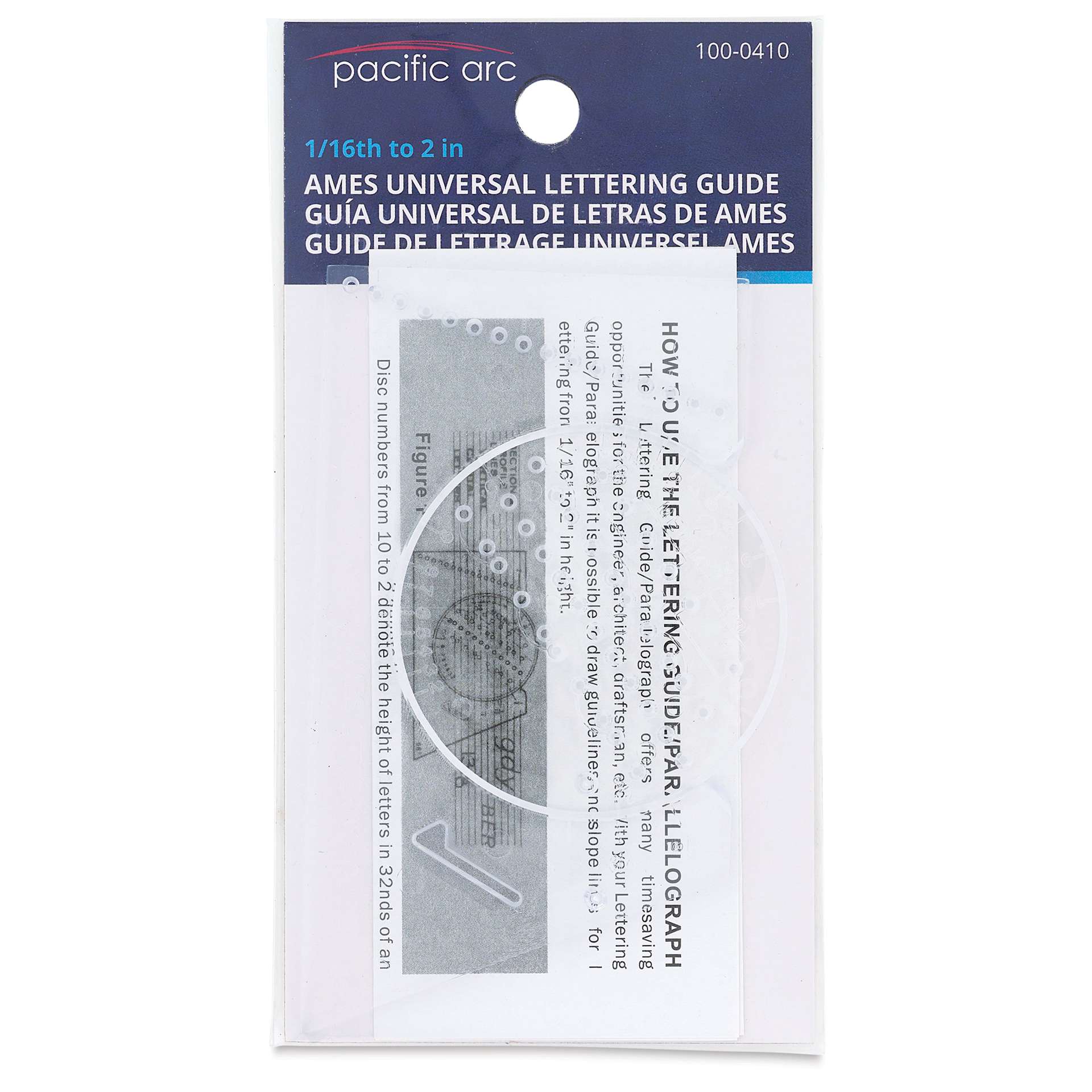 Pacific Arc Ames Lettering Guide, front of packaging
