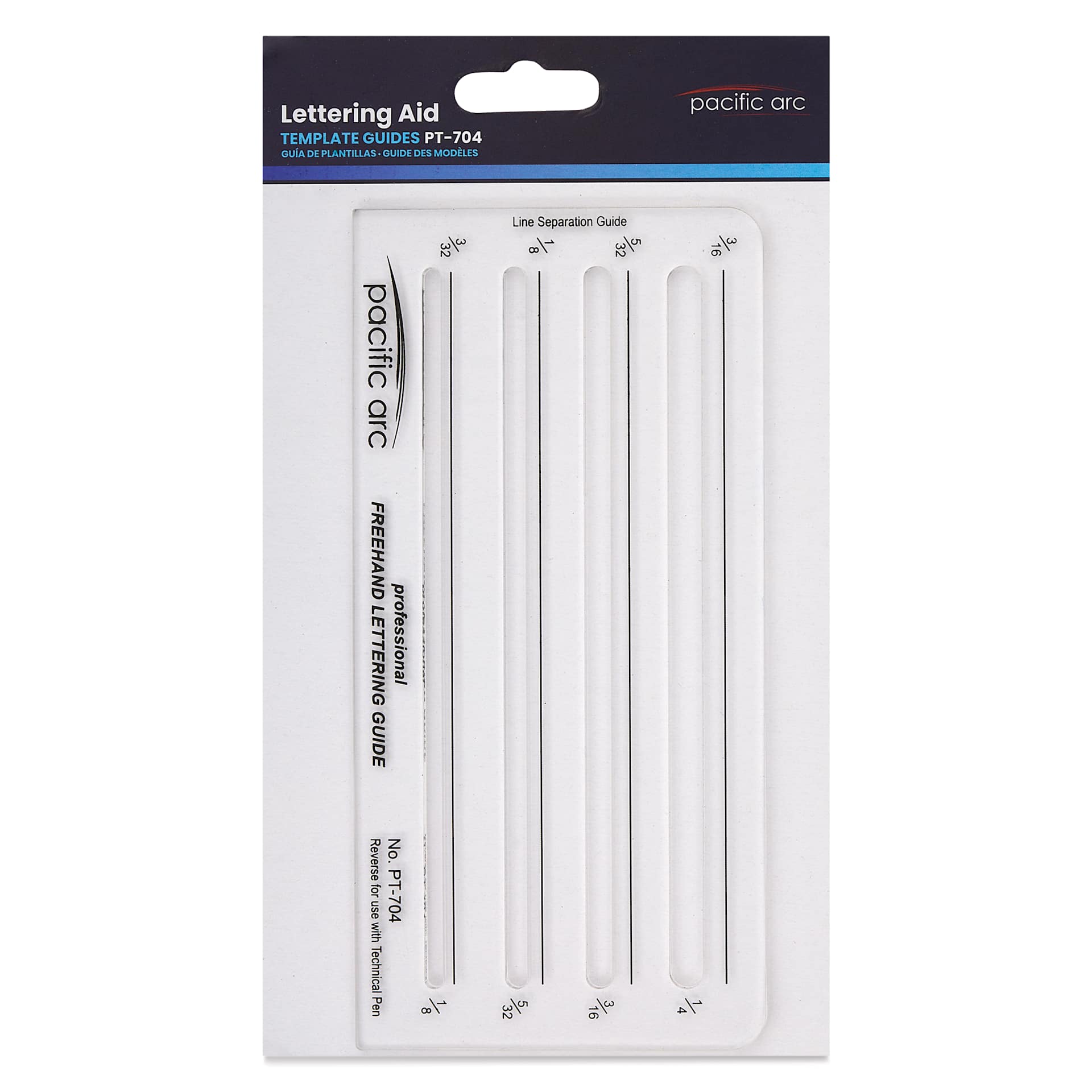 Pacific Arc Freehand Lettering Template, in packaging